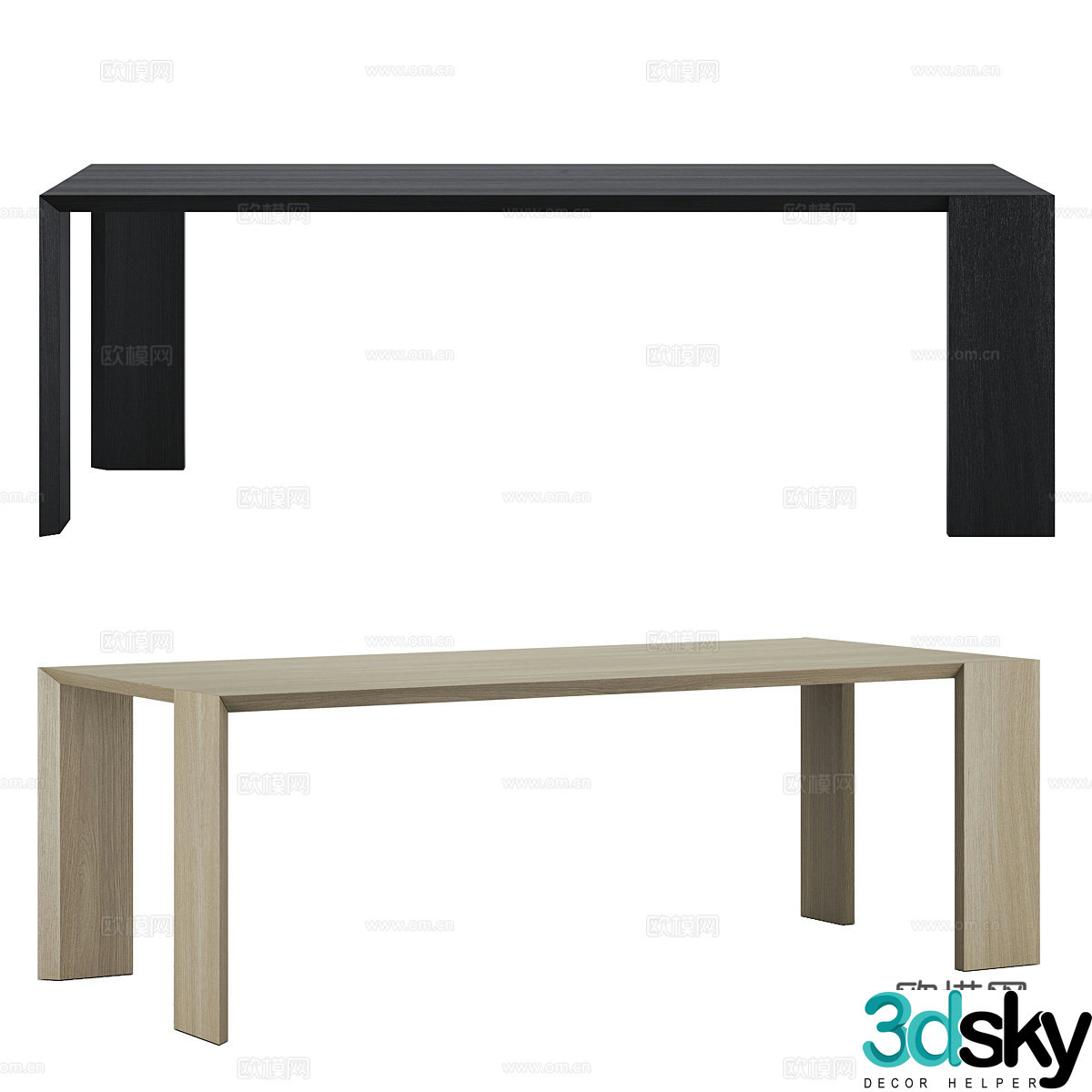 Modern Italian Palo Nero Ispolin Dining Table 3D Model