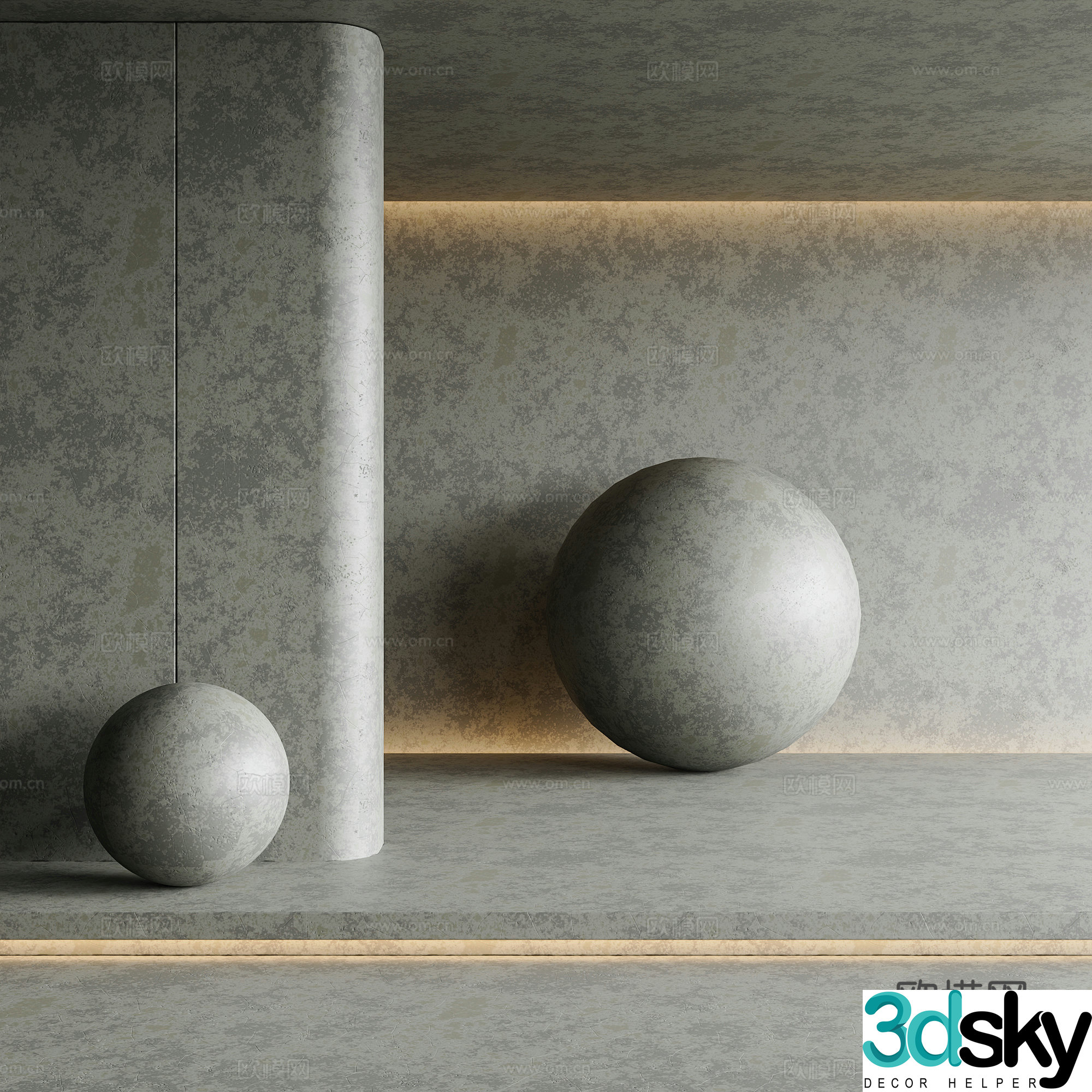 Modern cement concrete paint Cement concrete cement wall concrete wall real stone paint 3d model