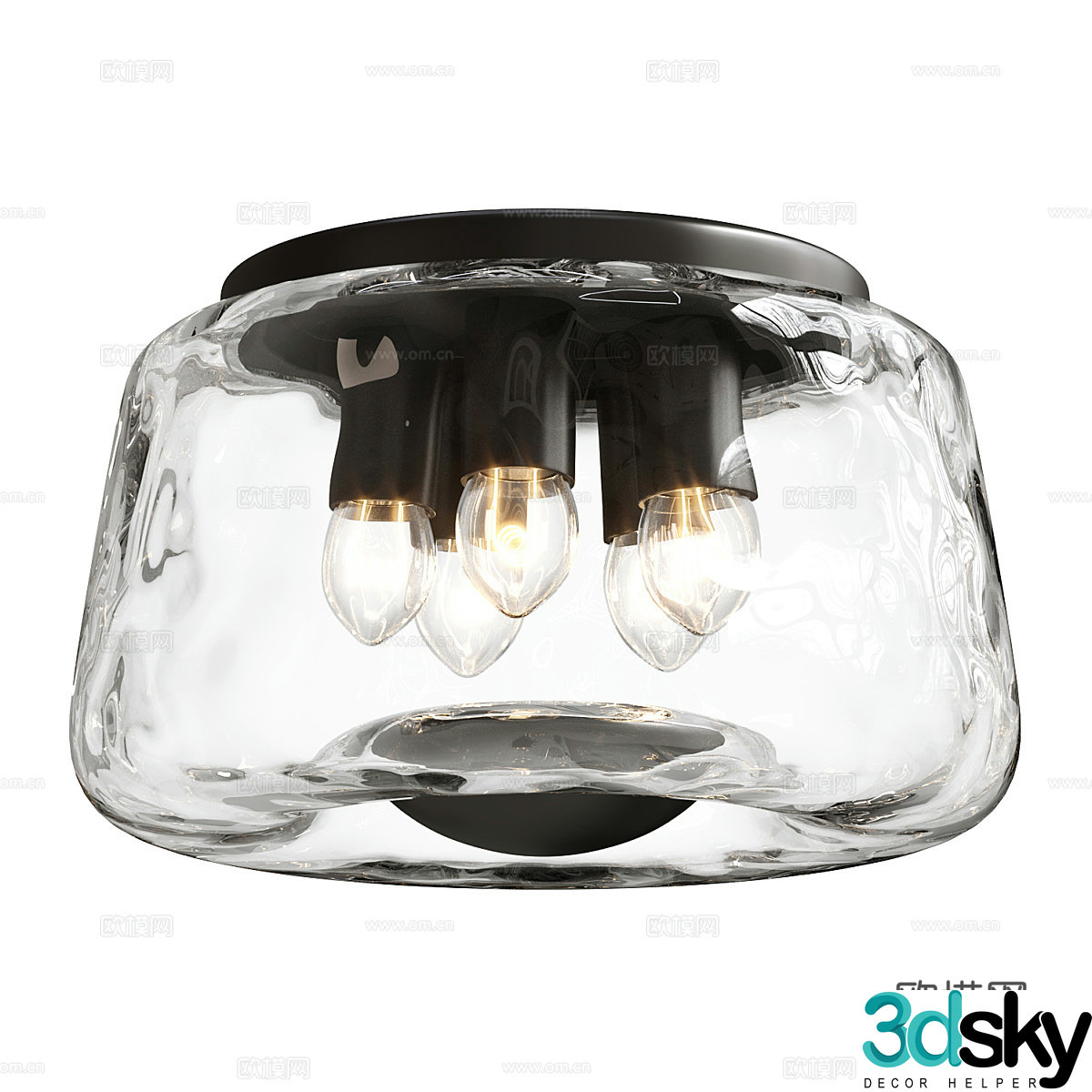 Modern glass ceiling light 3d model