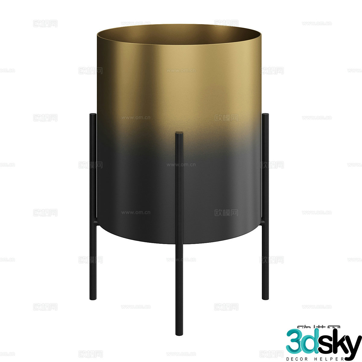 New Chinese light luxury OM Suey flower pot 3d model