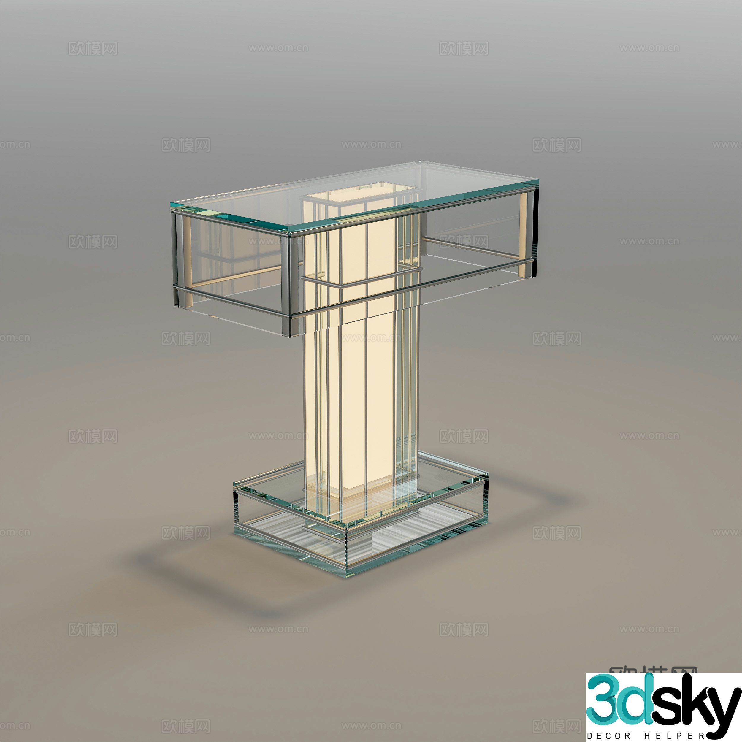 Modern glass table lamp 3d model