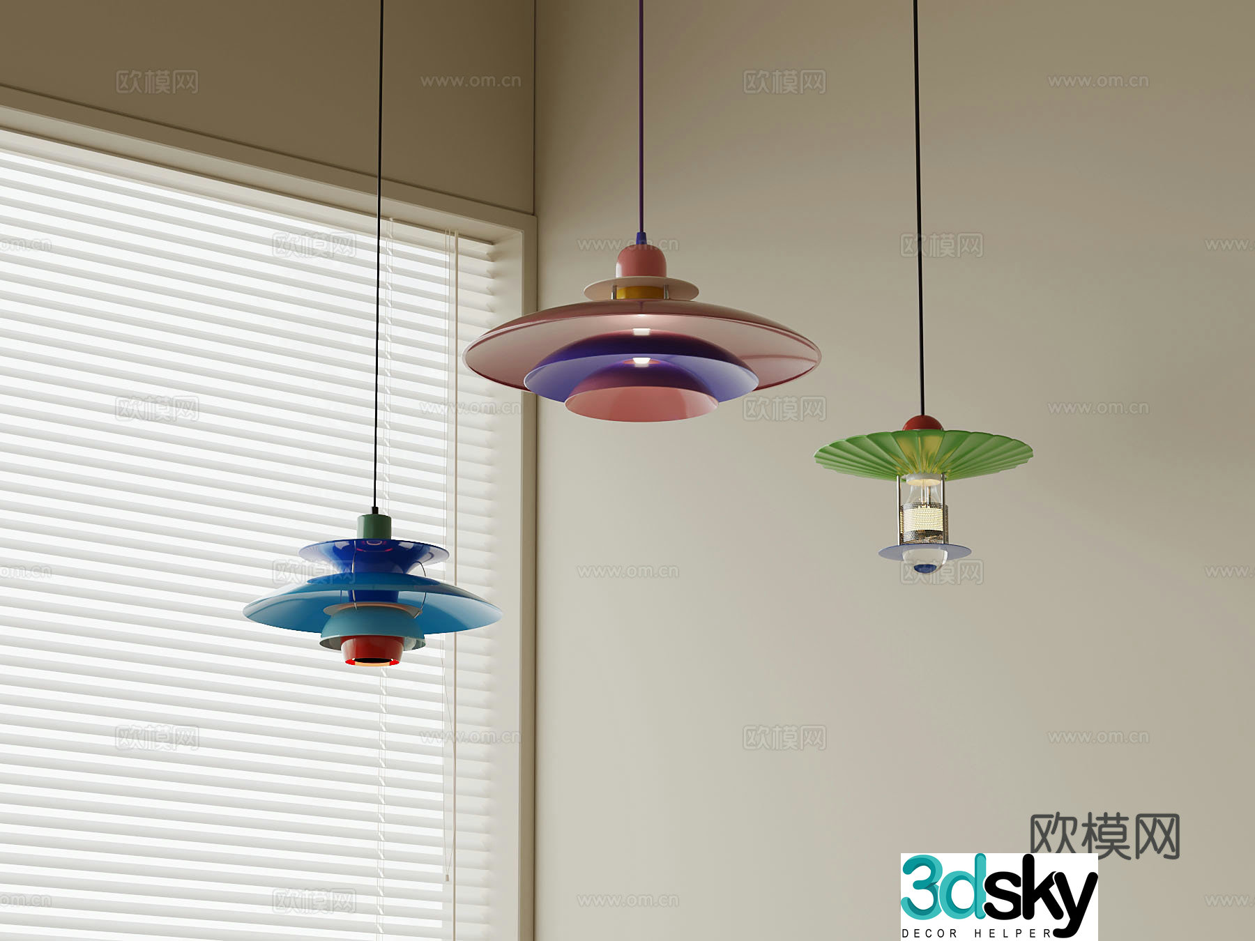 Modern Memphis Chandelier Art Lamp 3D Model