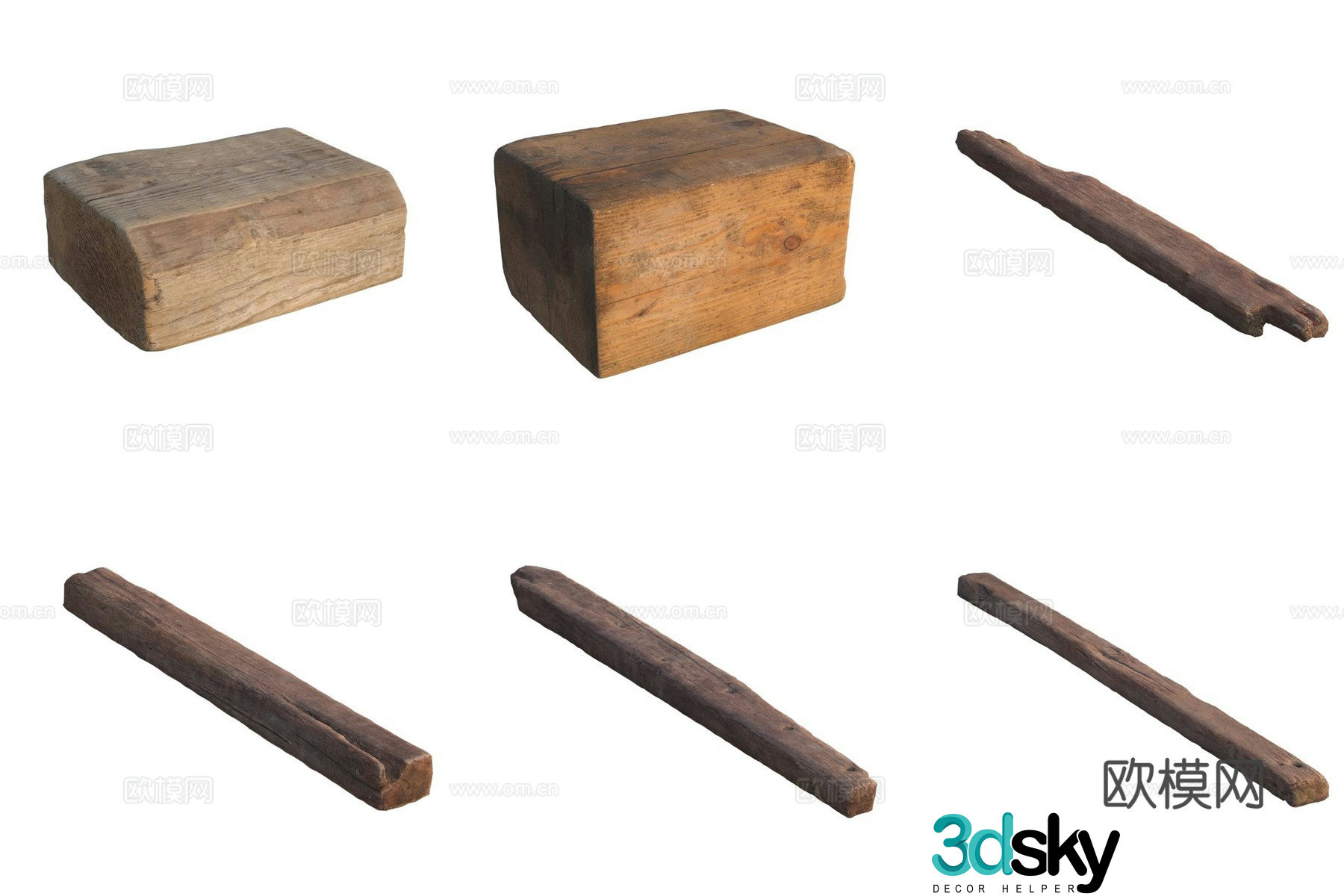 Wood wood board wooden stick wooden pier 3d model