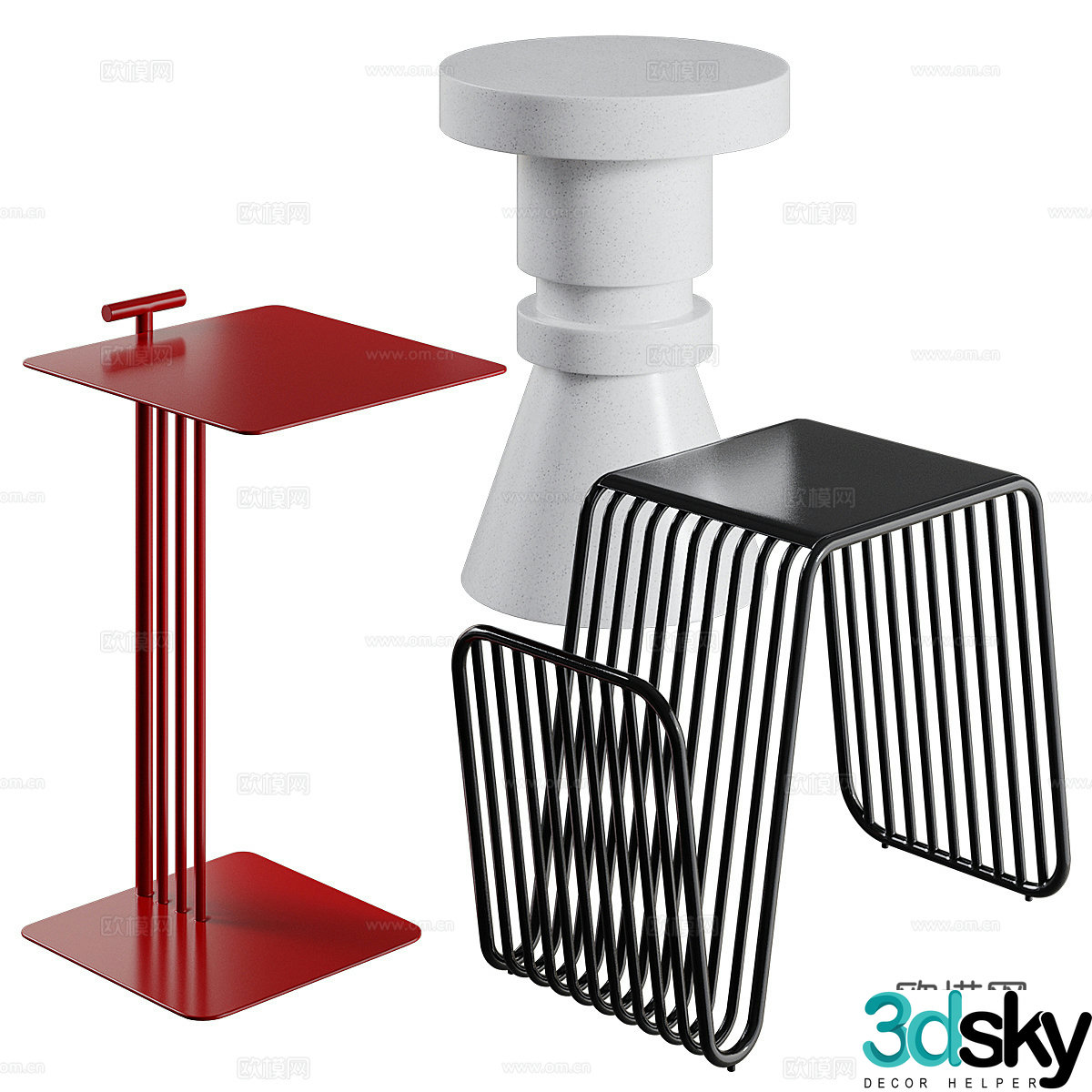 Modern Italian La Redoute 3D side model