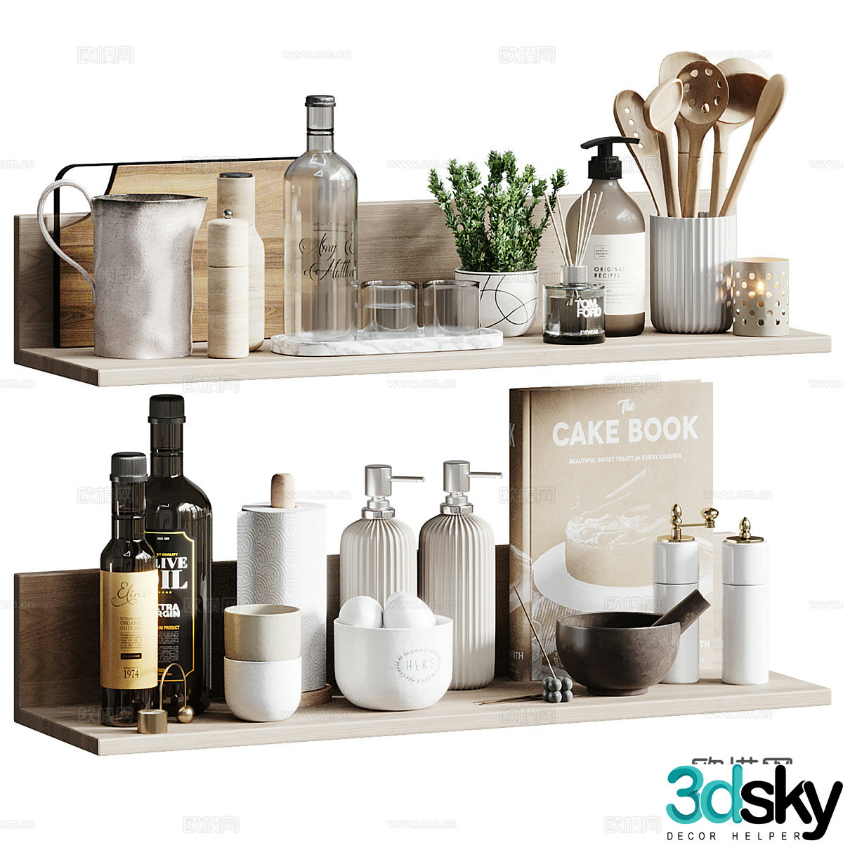 Modern kitchen supplies 3d model