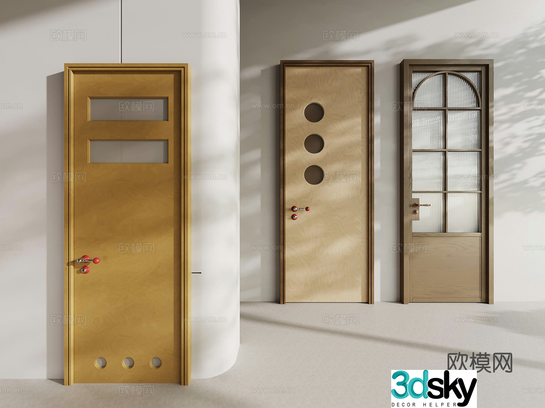 Medium style single-opening dopamine door 3D model