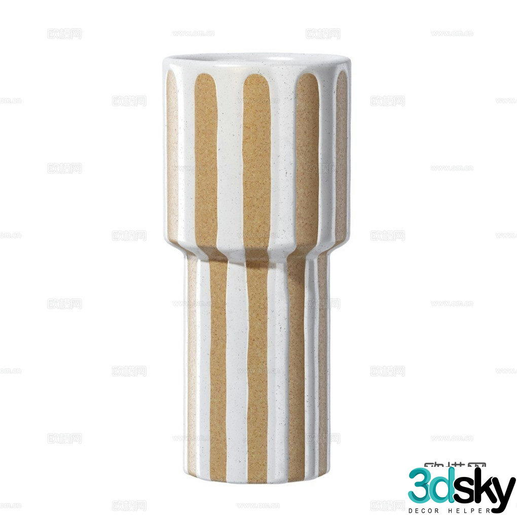 Modern ceramic jar vase 3d model