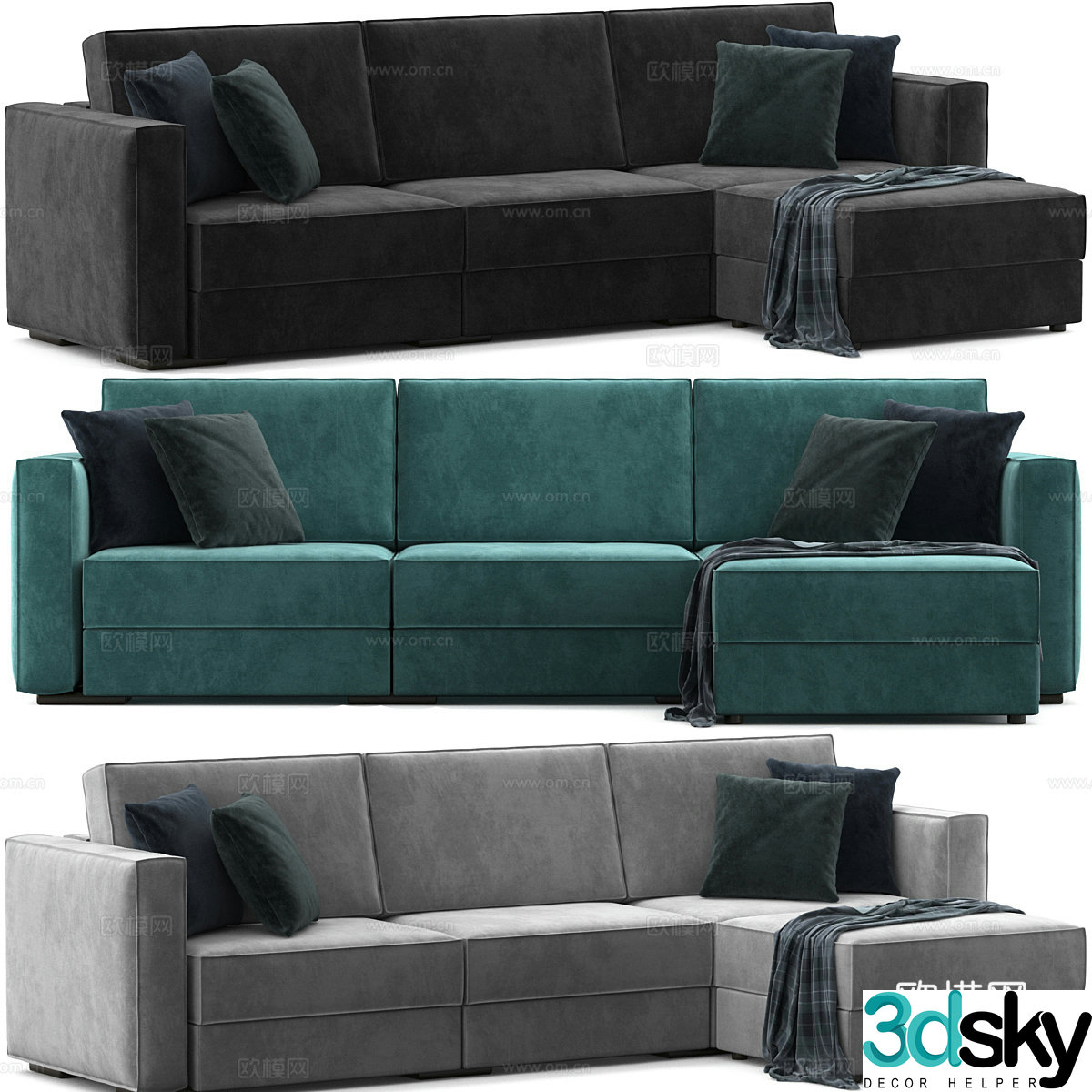 Modern Italian Hero Casanova corner sofa 3d model