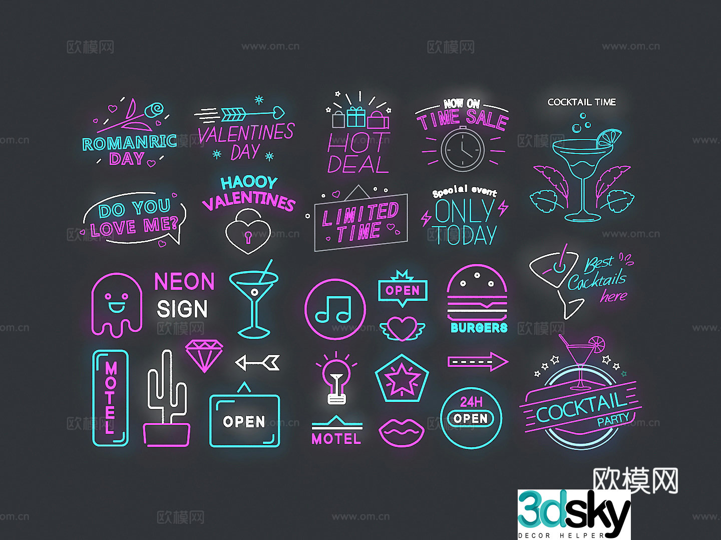 Neon light 3d model