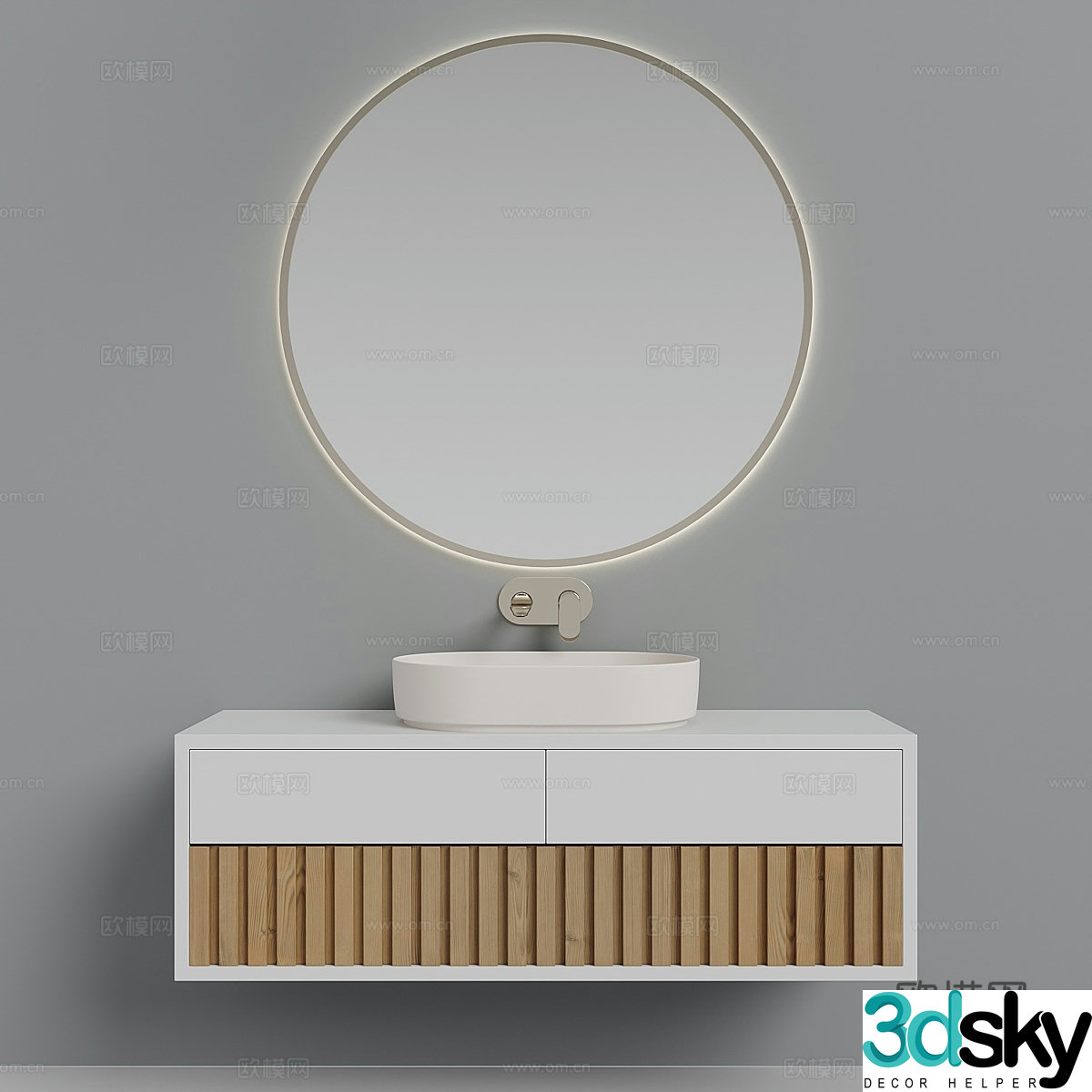 New Chinese style bathroom cabinet 3D model