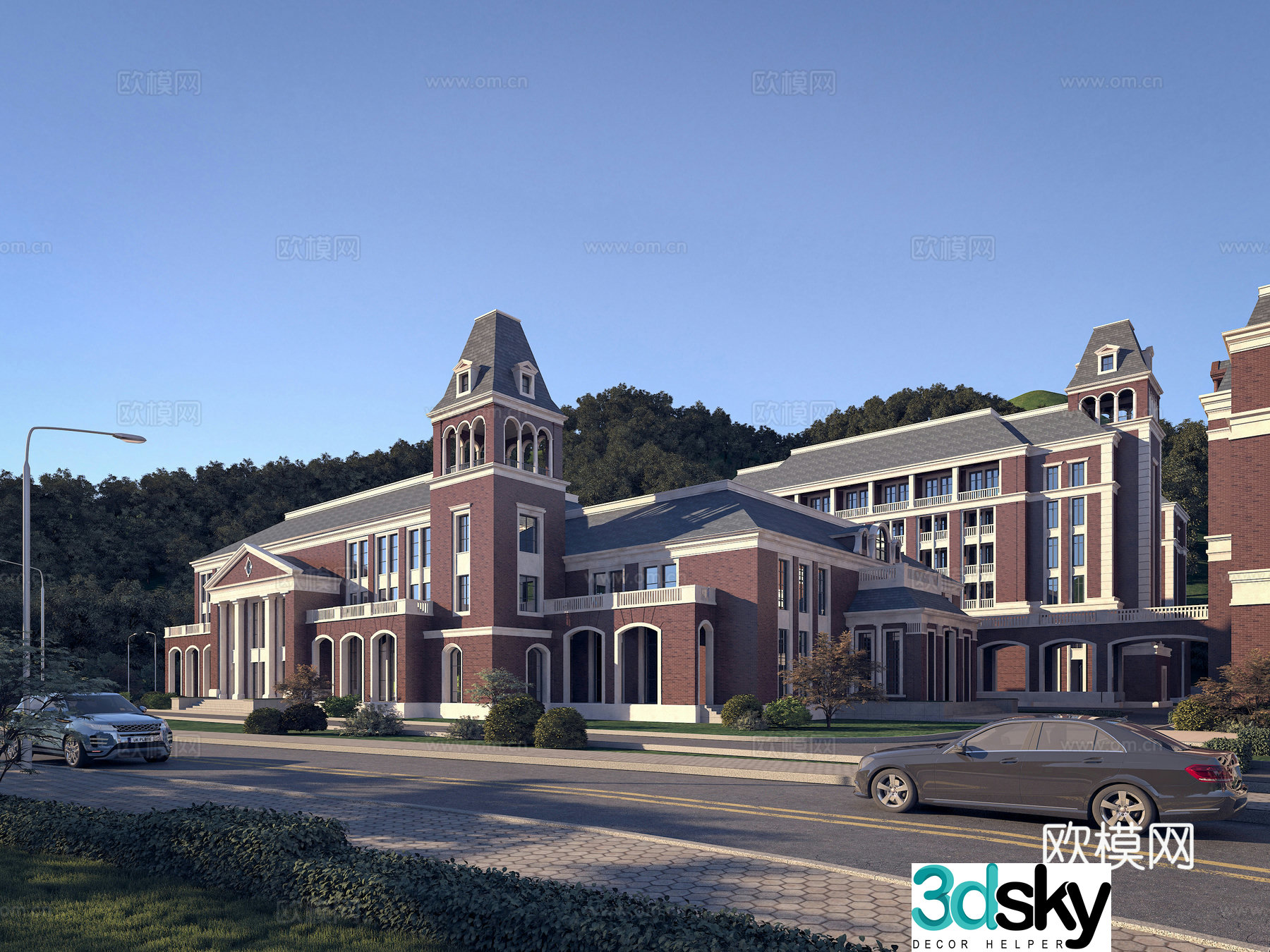 Modern simple European school 3D model