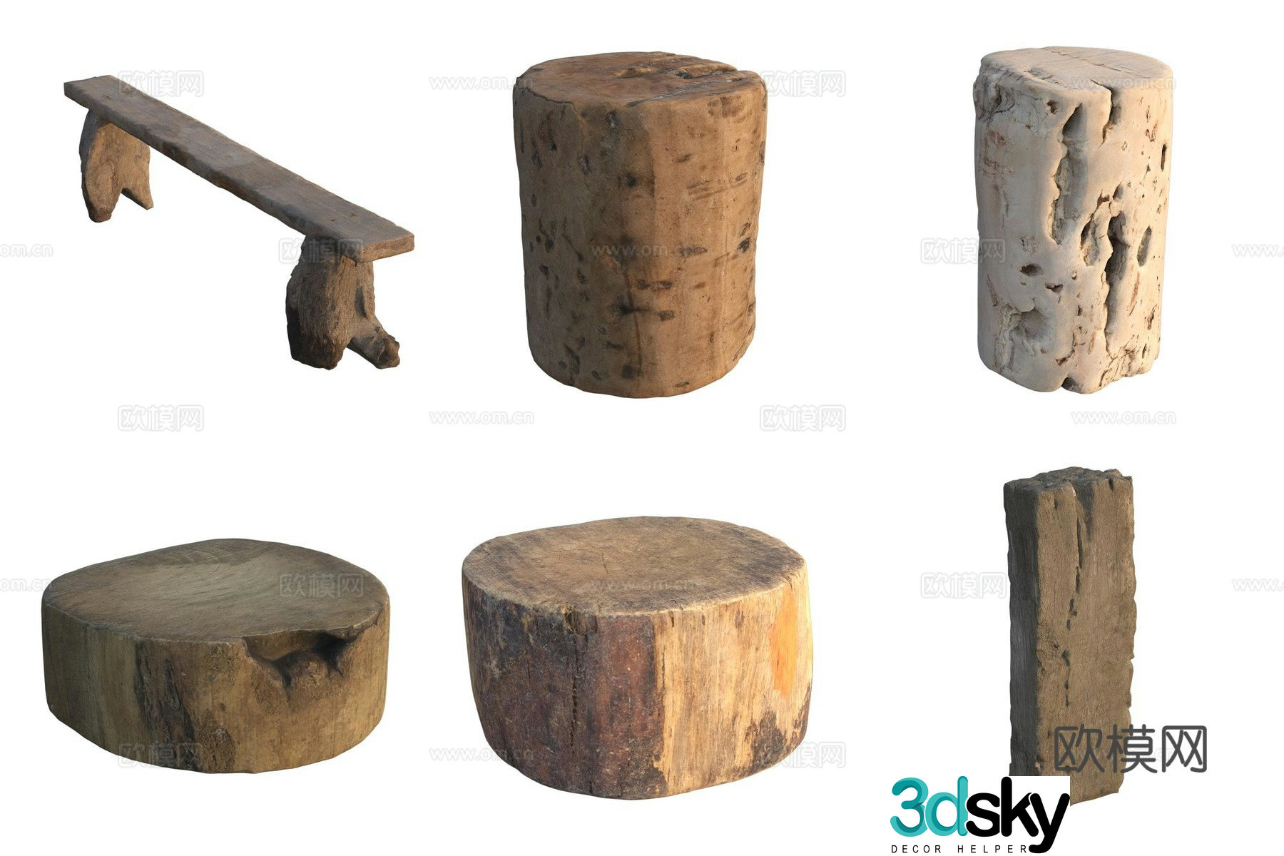 Wooden bench vegetable pier cutting board wooden pier 3d model