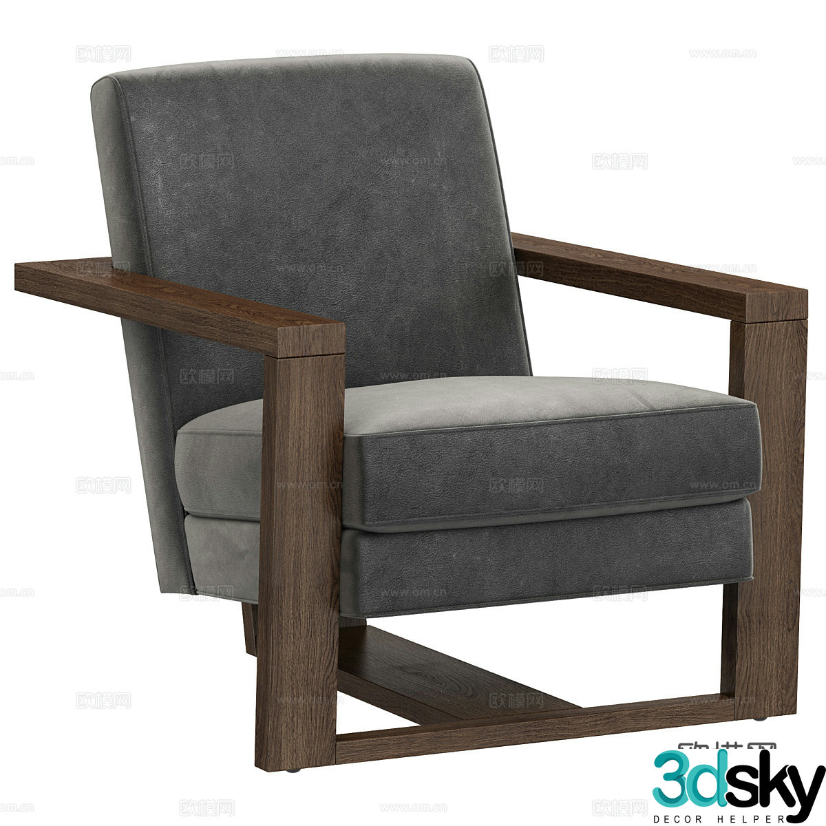 New Chinese Roger leisure chair 3d model
