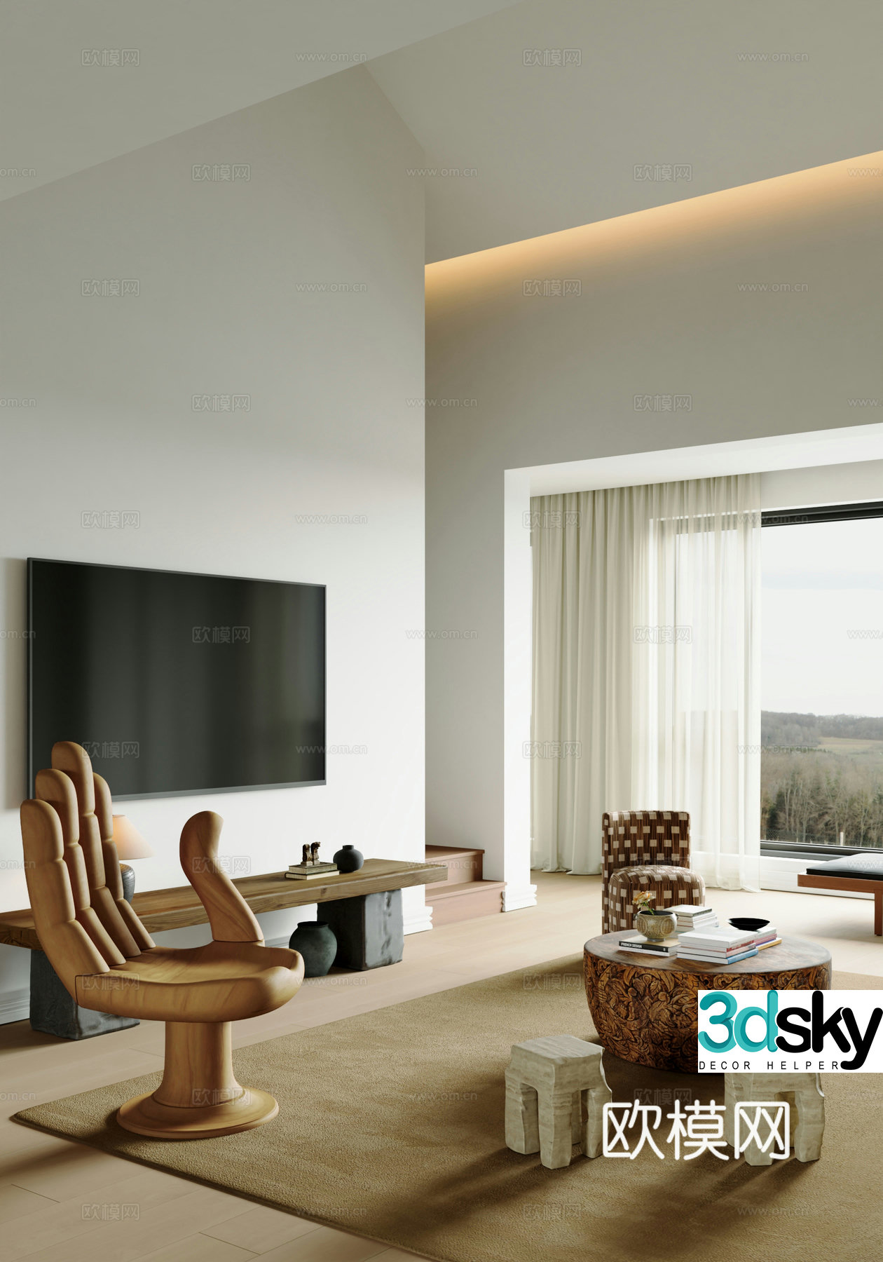 Modern living room 3d model
