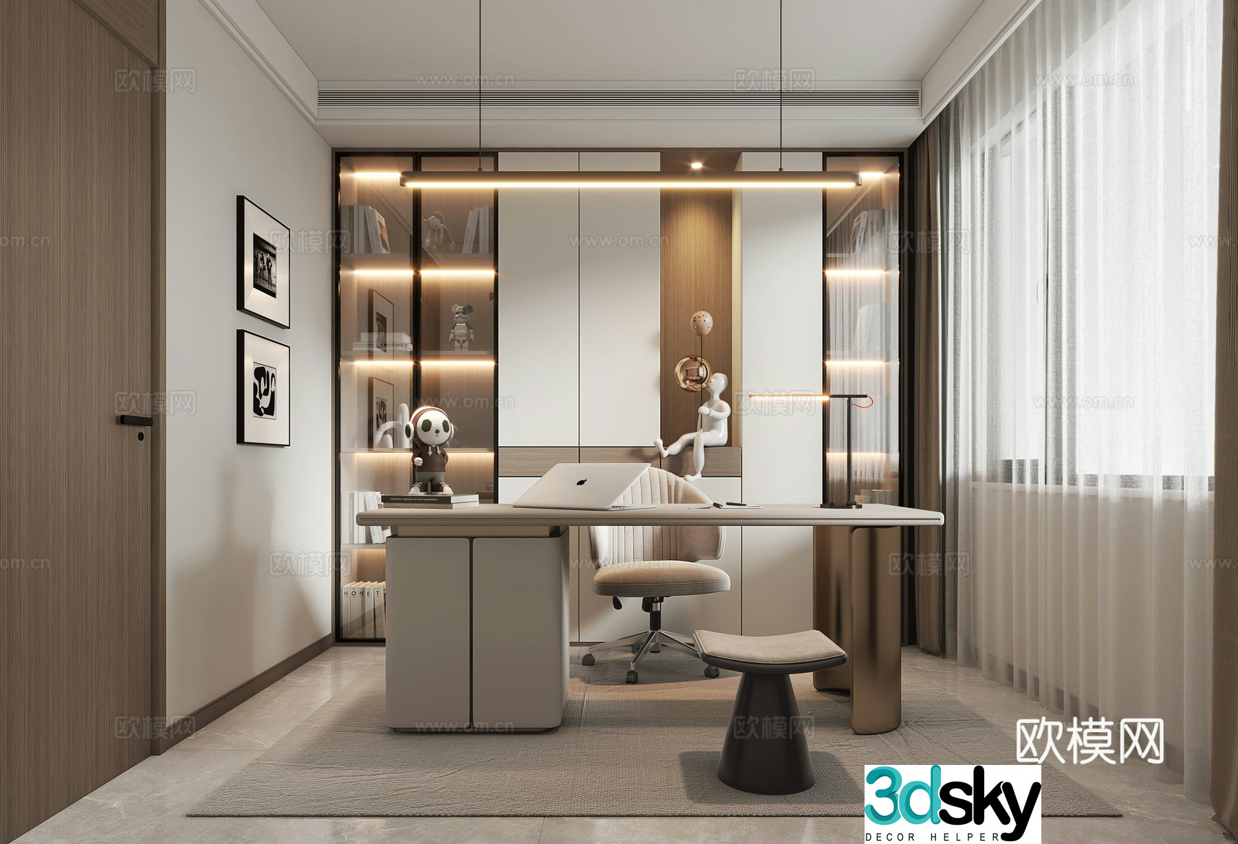 Modern study 3d model