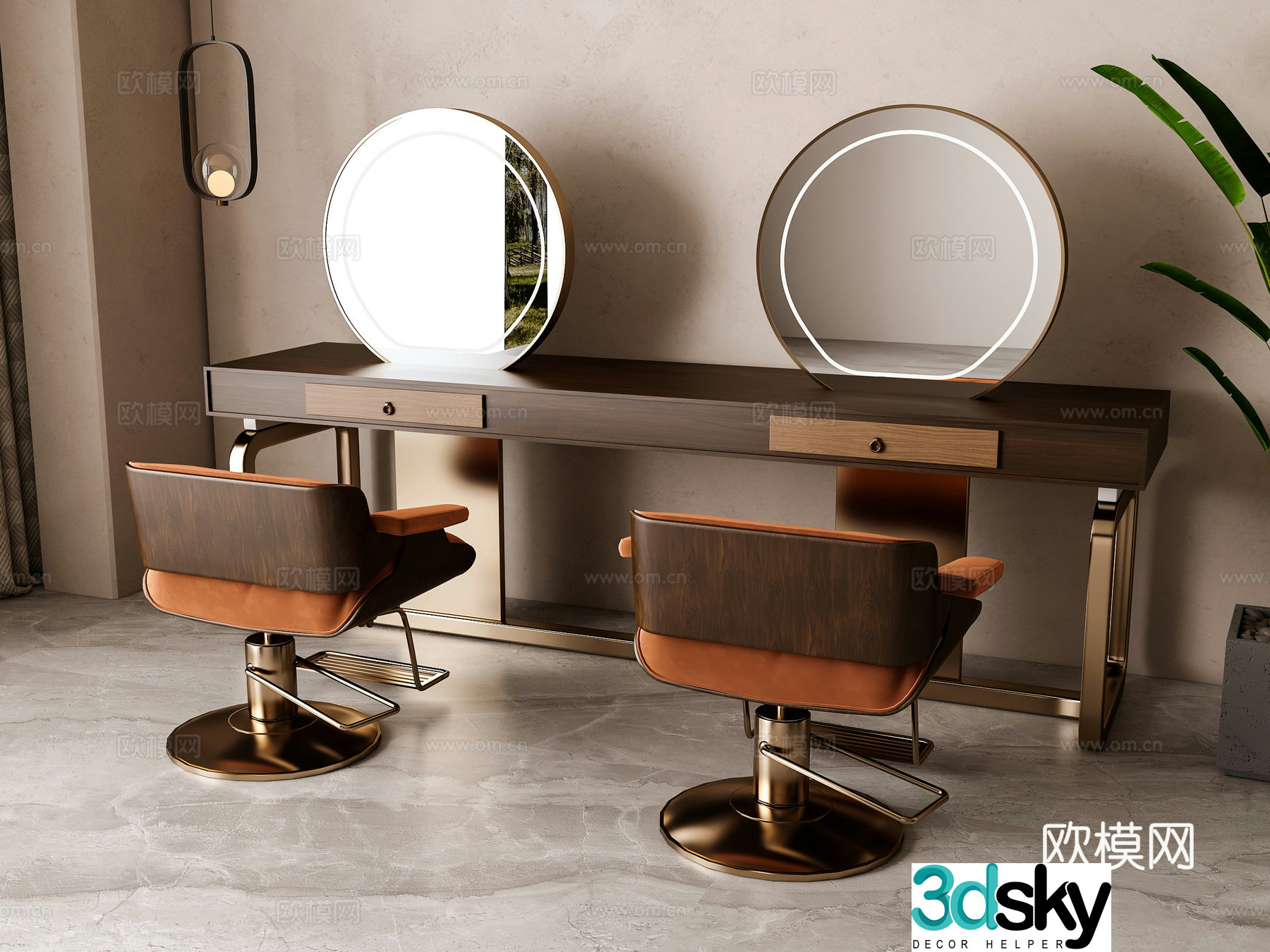 Modern barber chair 3d model