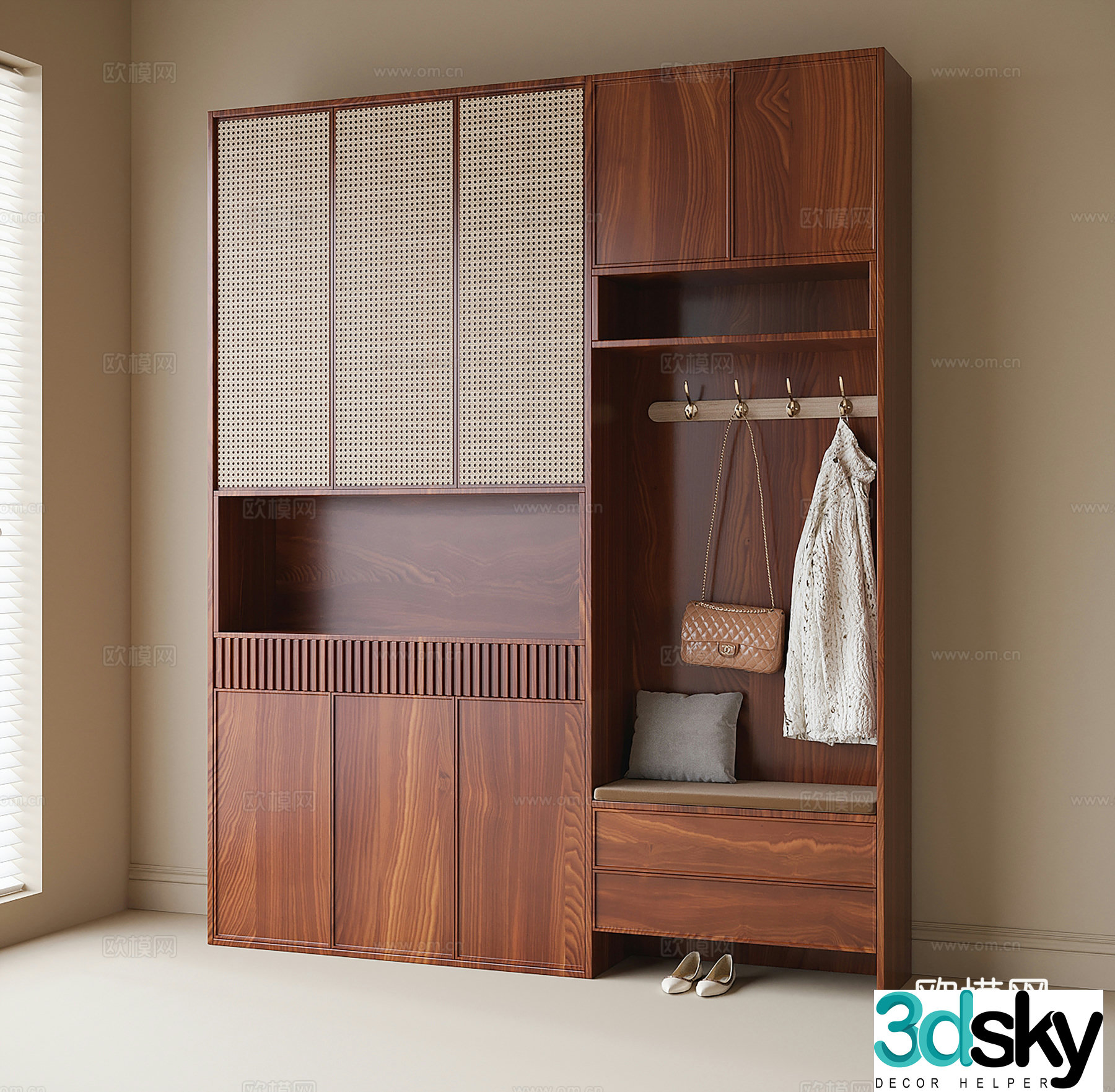 New Chinese shoe cabinet home shoe cabinet 3D model
