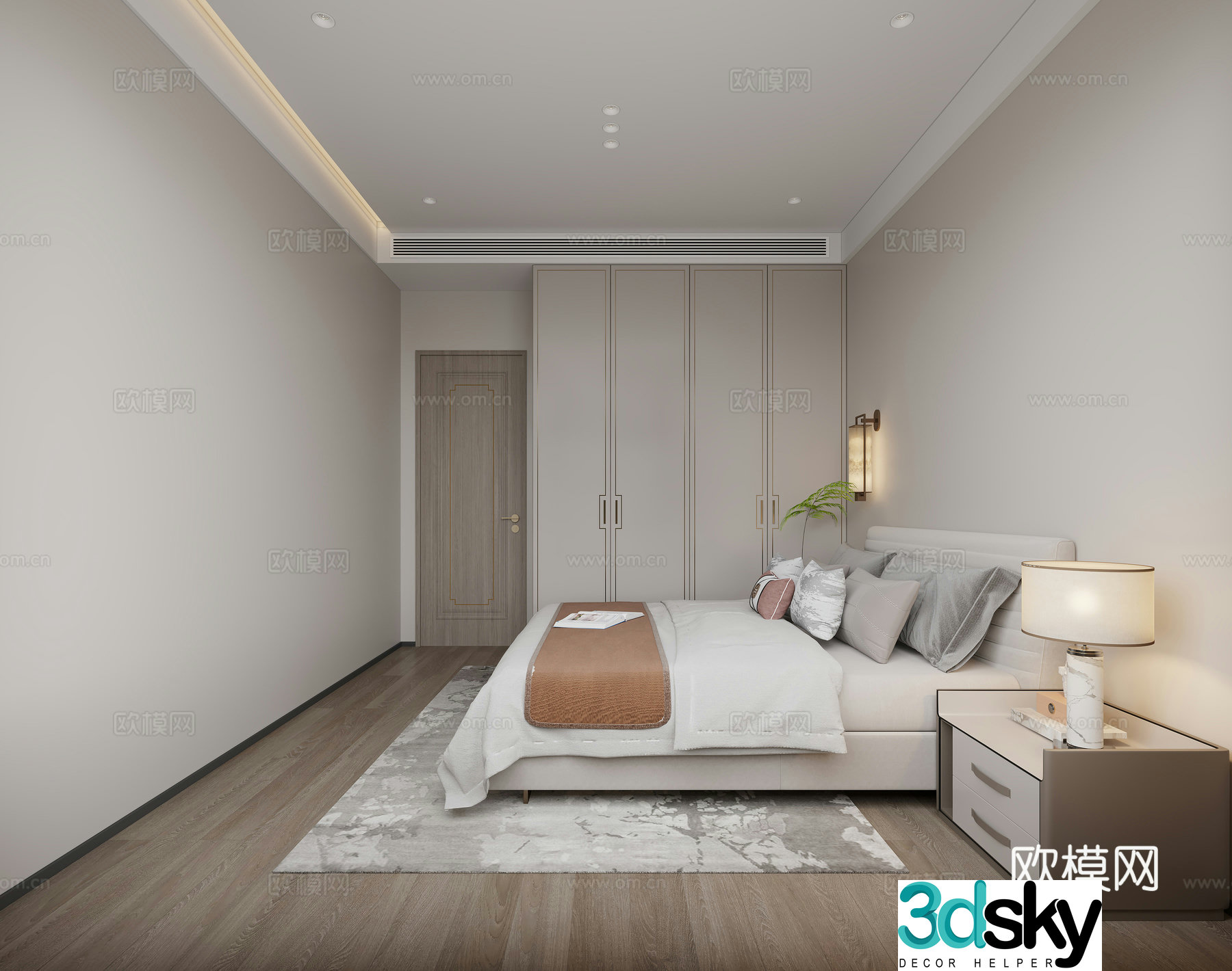 New Chinese bedroom 3D model