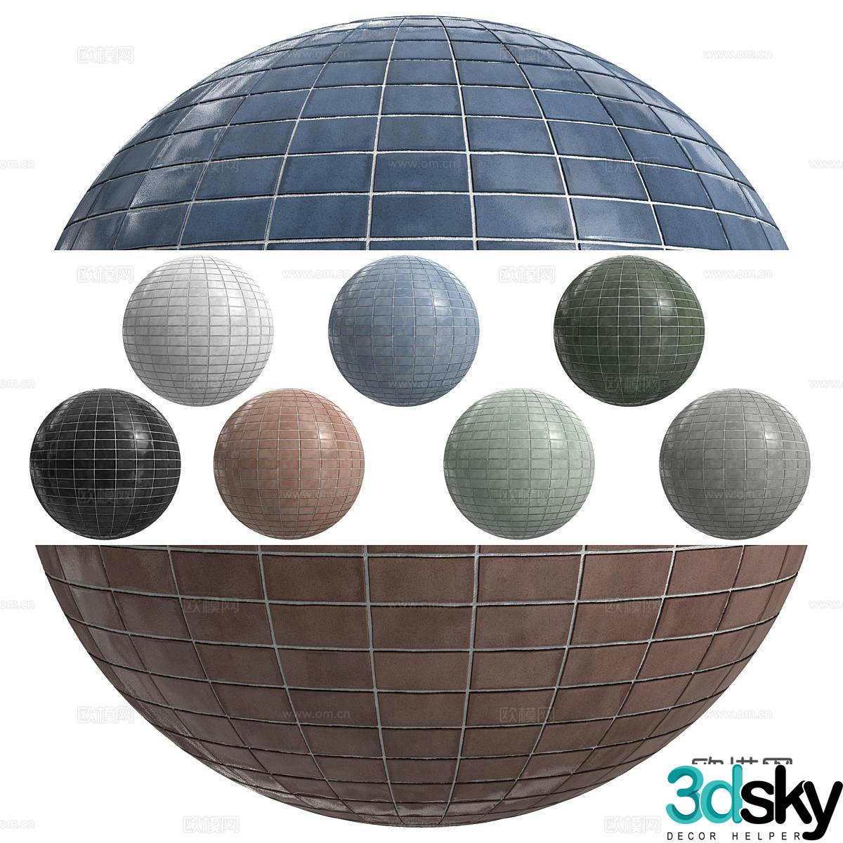 Foreign retro tiles handmade tiles parquet tiles antique tiles bricks and stones seamless tiles 3d model