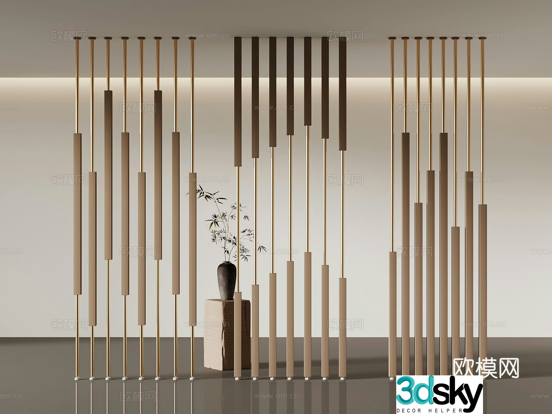 Light luxury partition screen 3d model