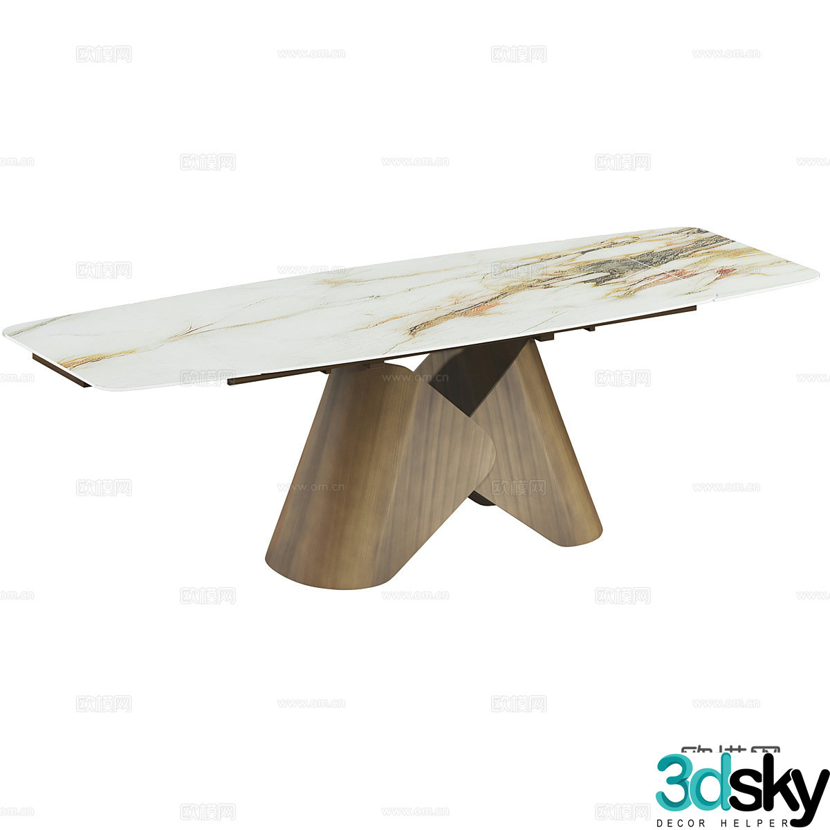 Modern Italian light luxury Mirabel rock slab folding dining table 3D model