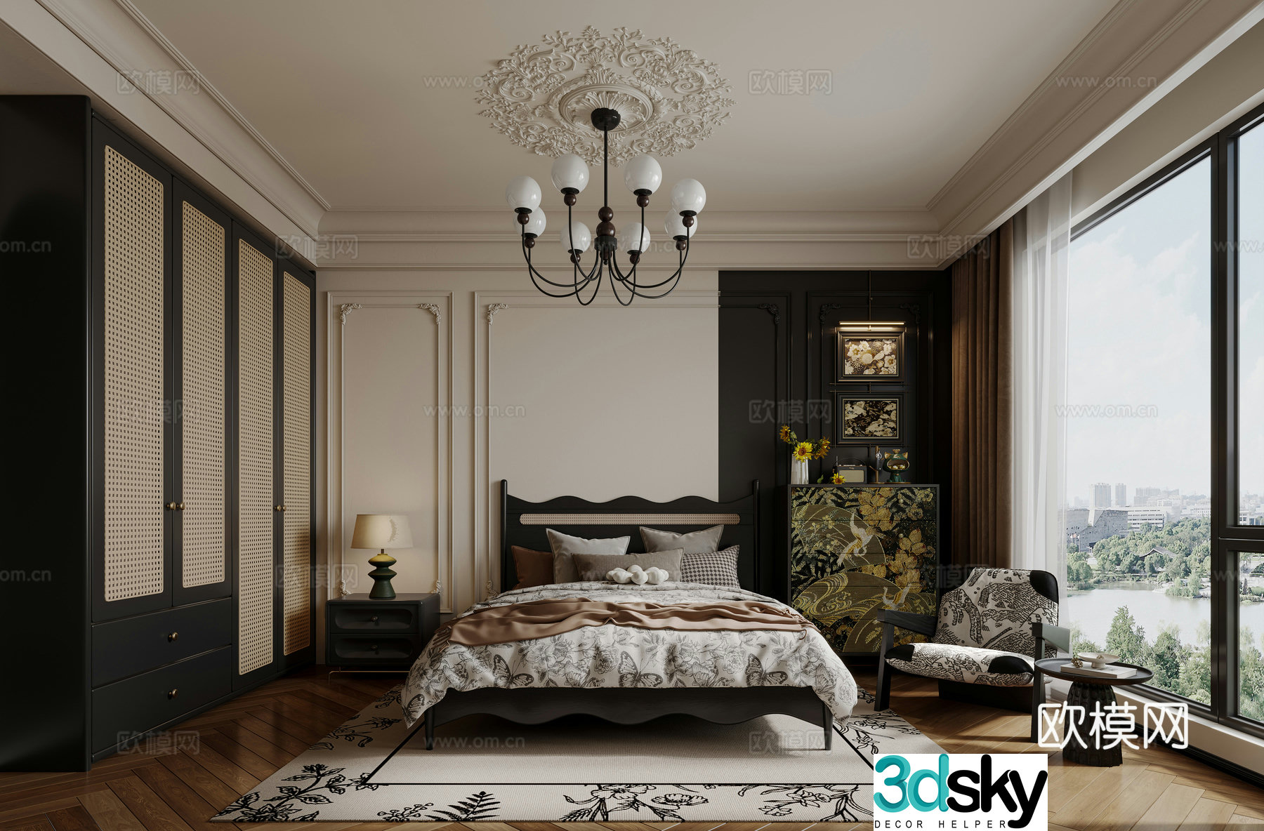 French medieval master bedroom 3d model
