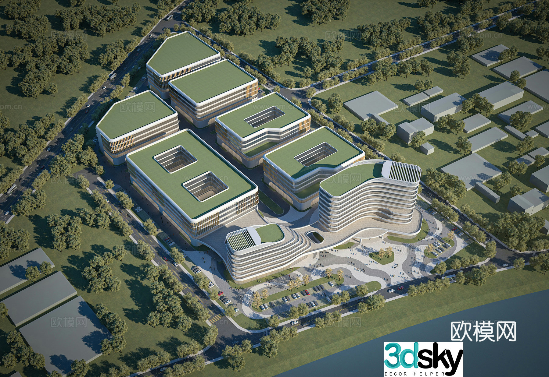 Modern Industrial Park Modern Science and Technology Park Modern Factory 3D Model