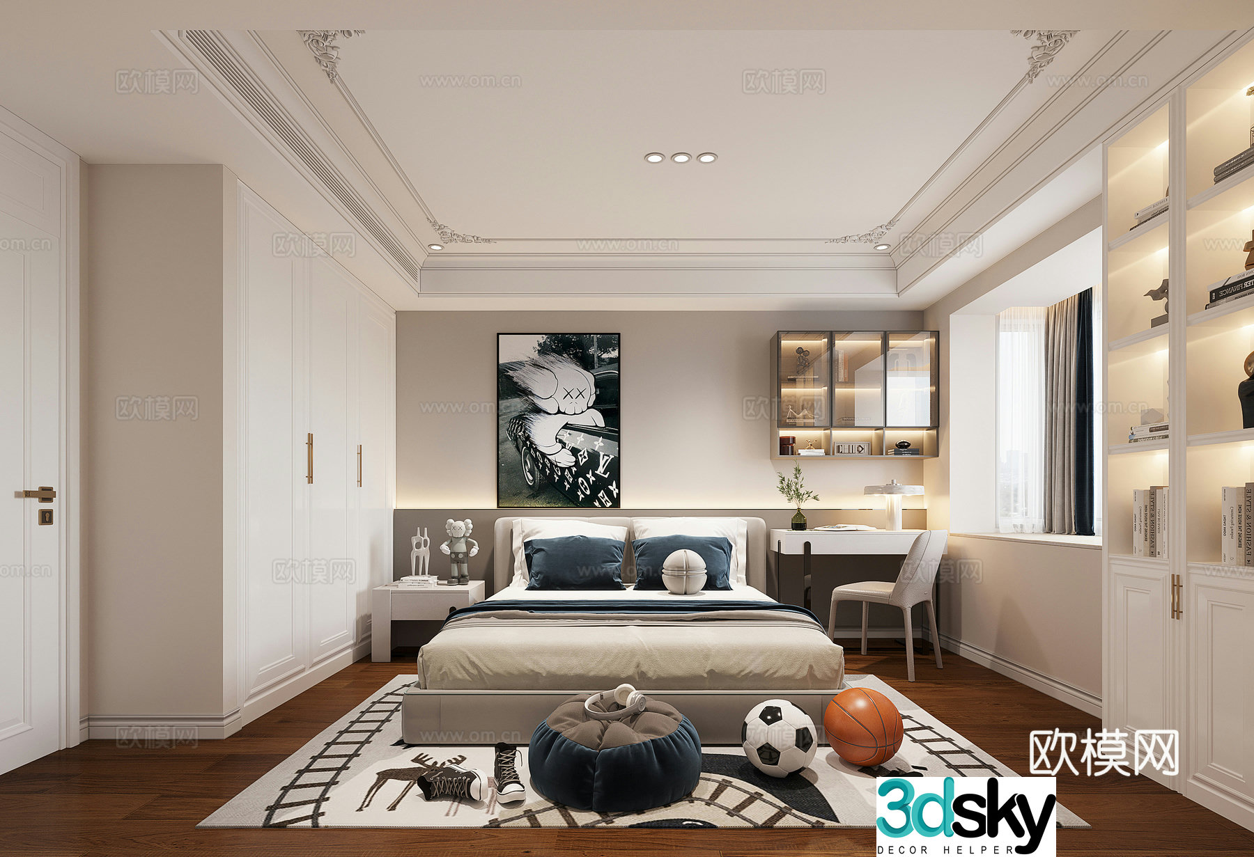 American children’s room 3D model