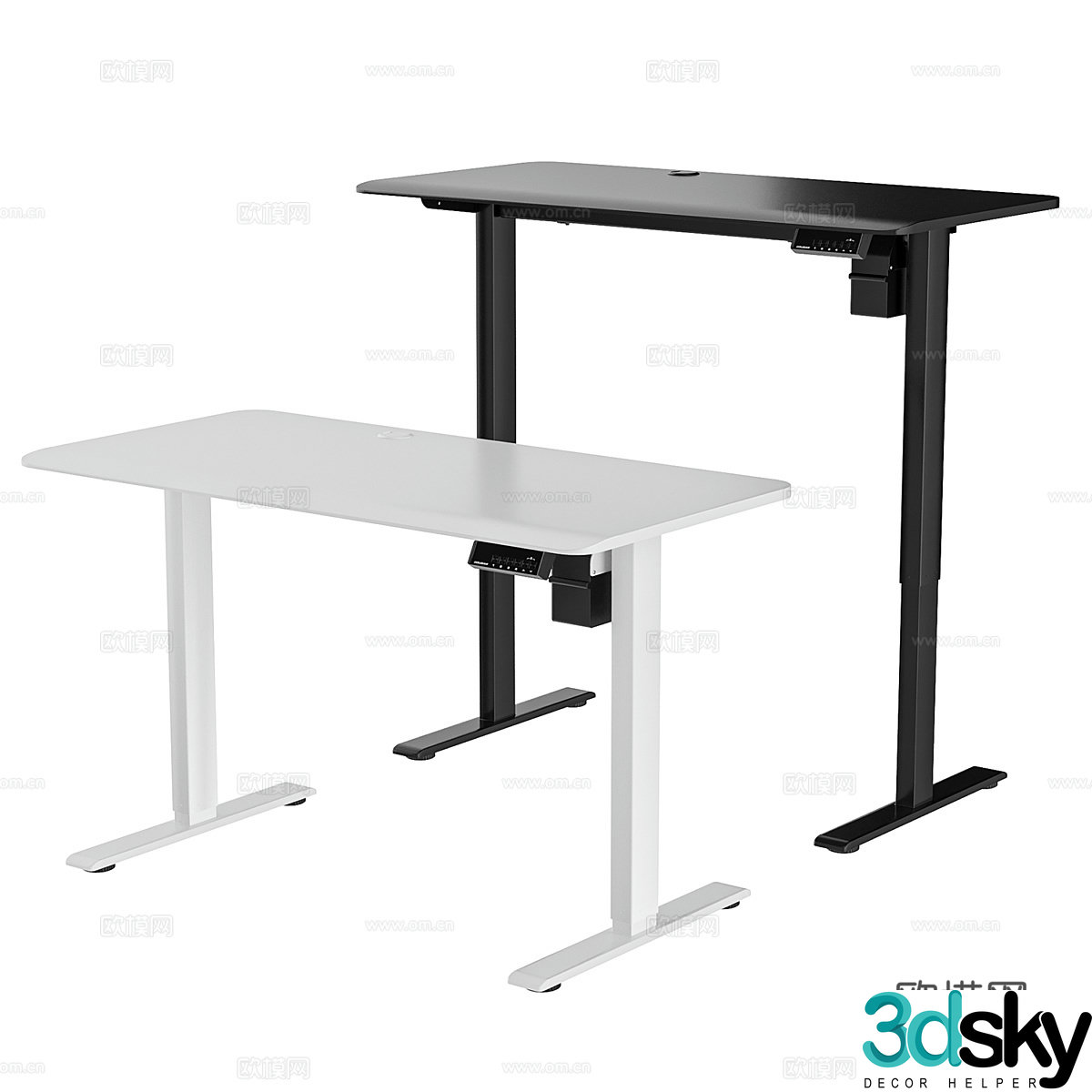 Modern Cougar Mossa lift desk 3d model