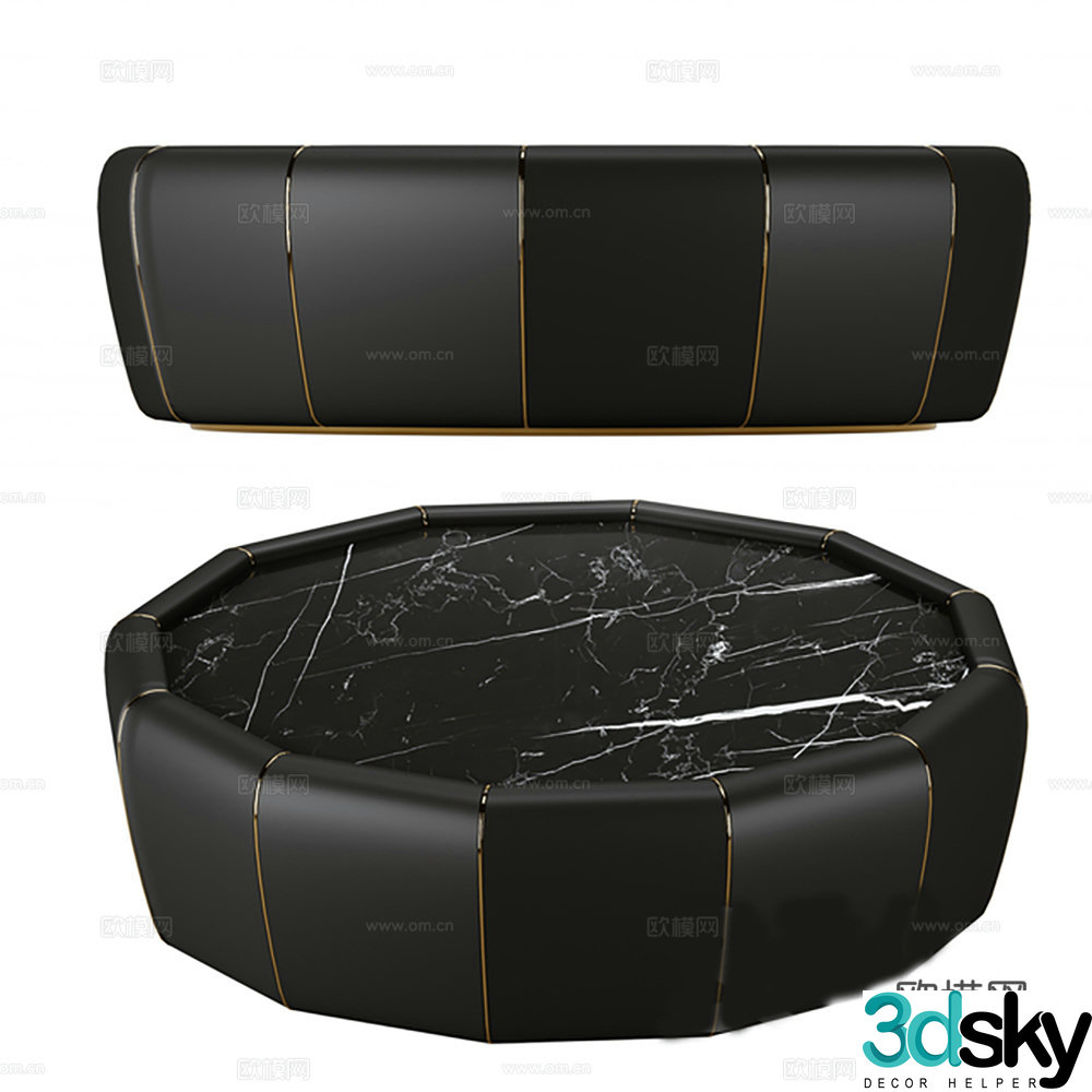 Coffee table table table round table 3D model