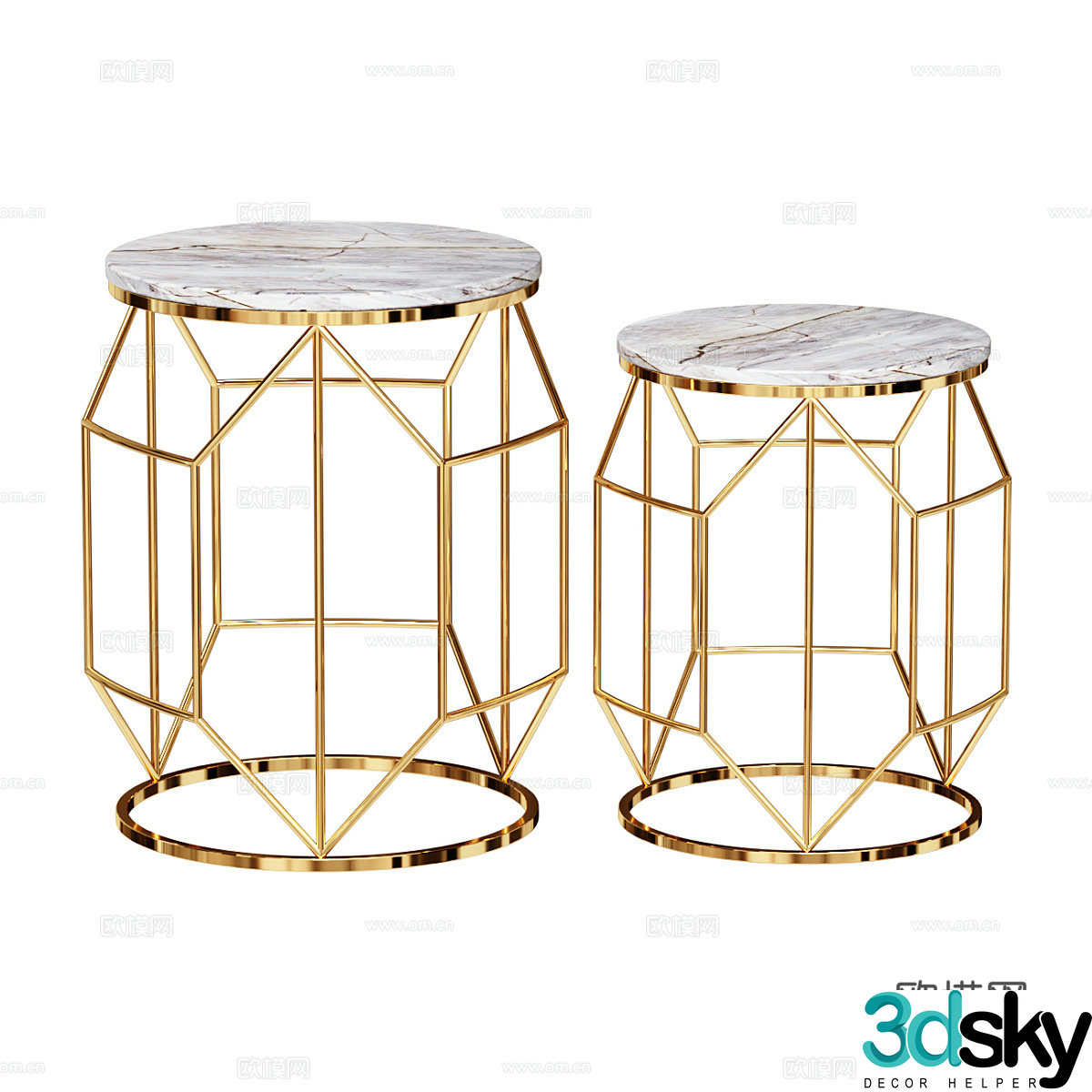 Modern light luxury GLASAR side 3D model