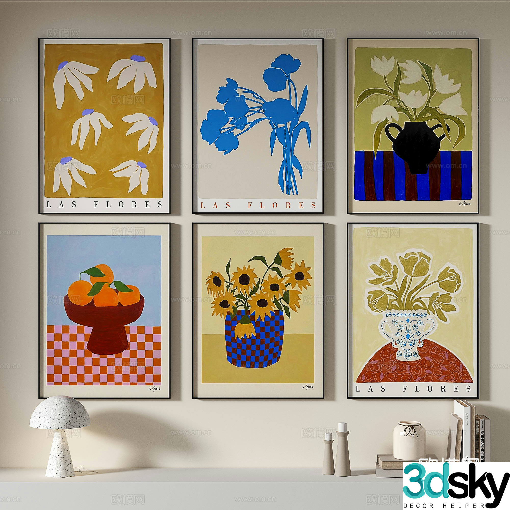 Modern simple decorative painting 3d model