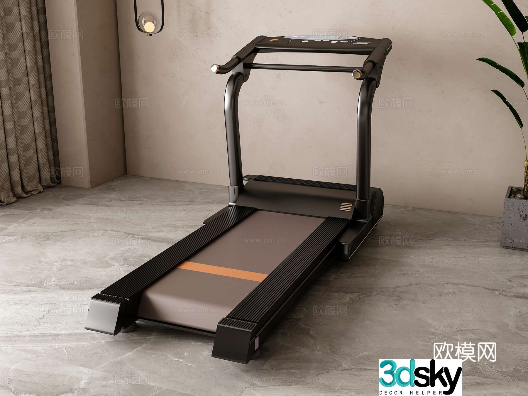 Modern treadmill 3d model