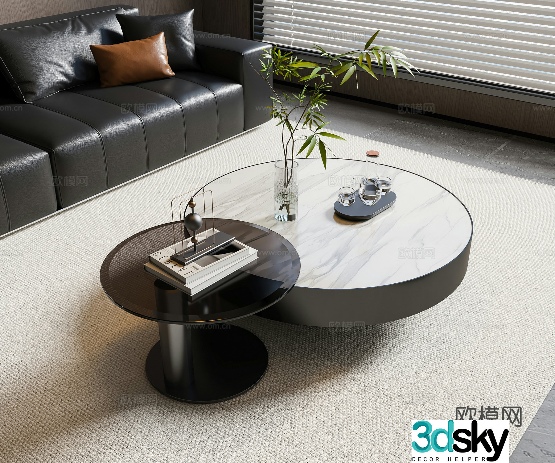 Modern mother-child coffee table 3d model