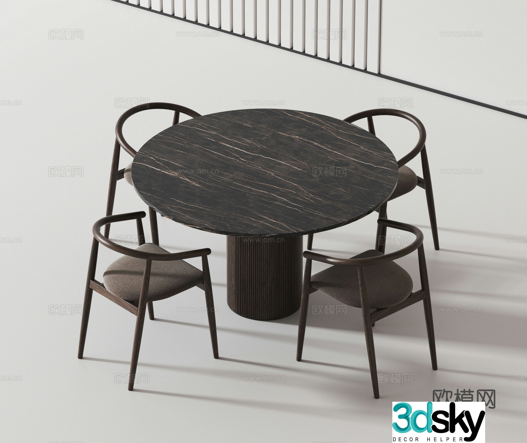Modern casual table and chair 3d model