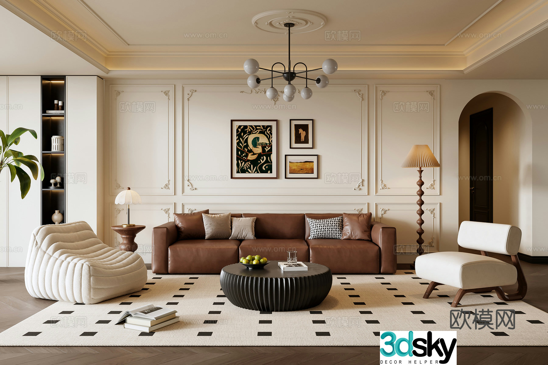 French living room 3d model