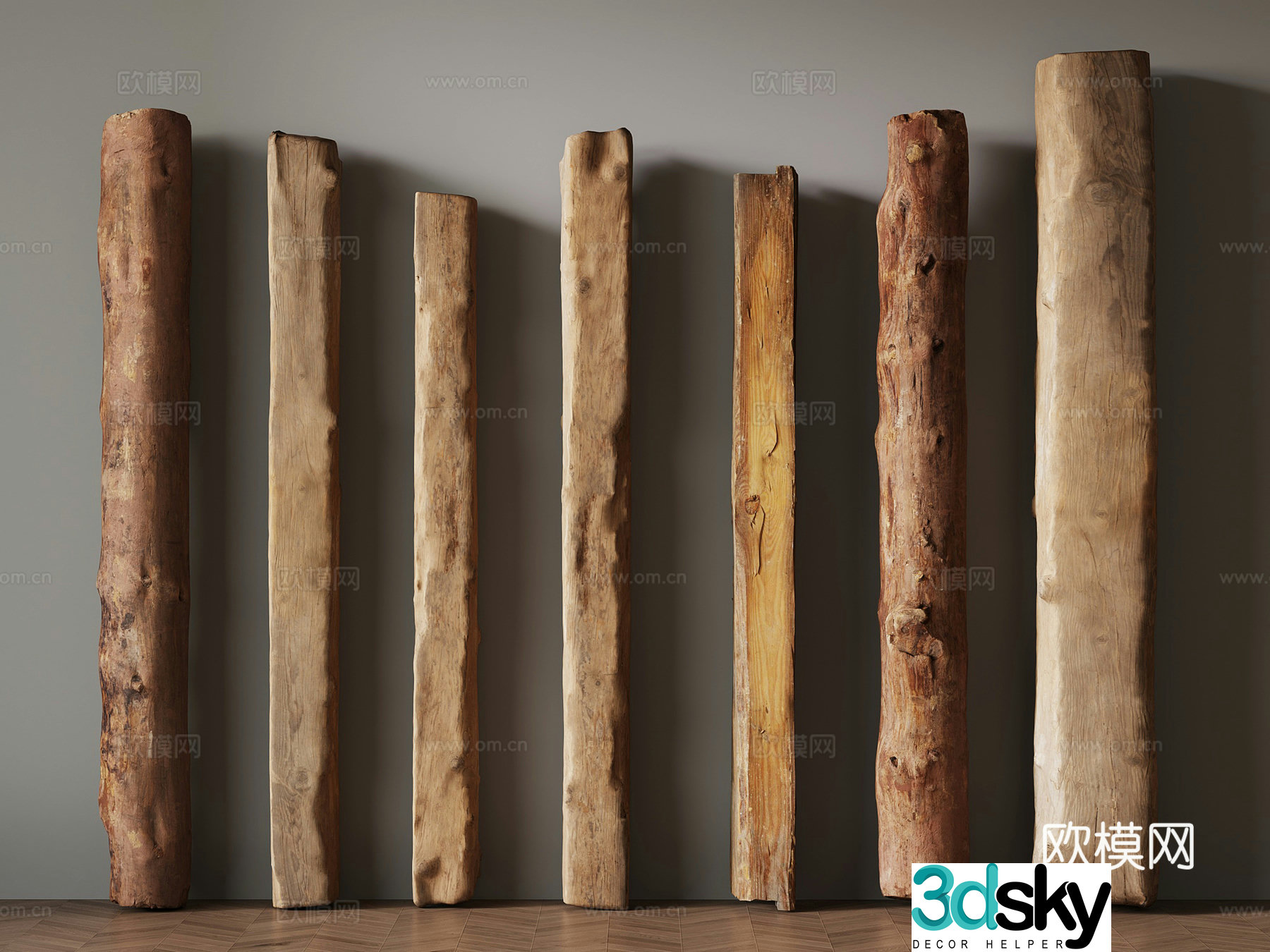 B&B Wood Wooden Column 3D Model