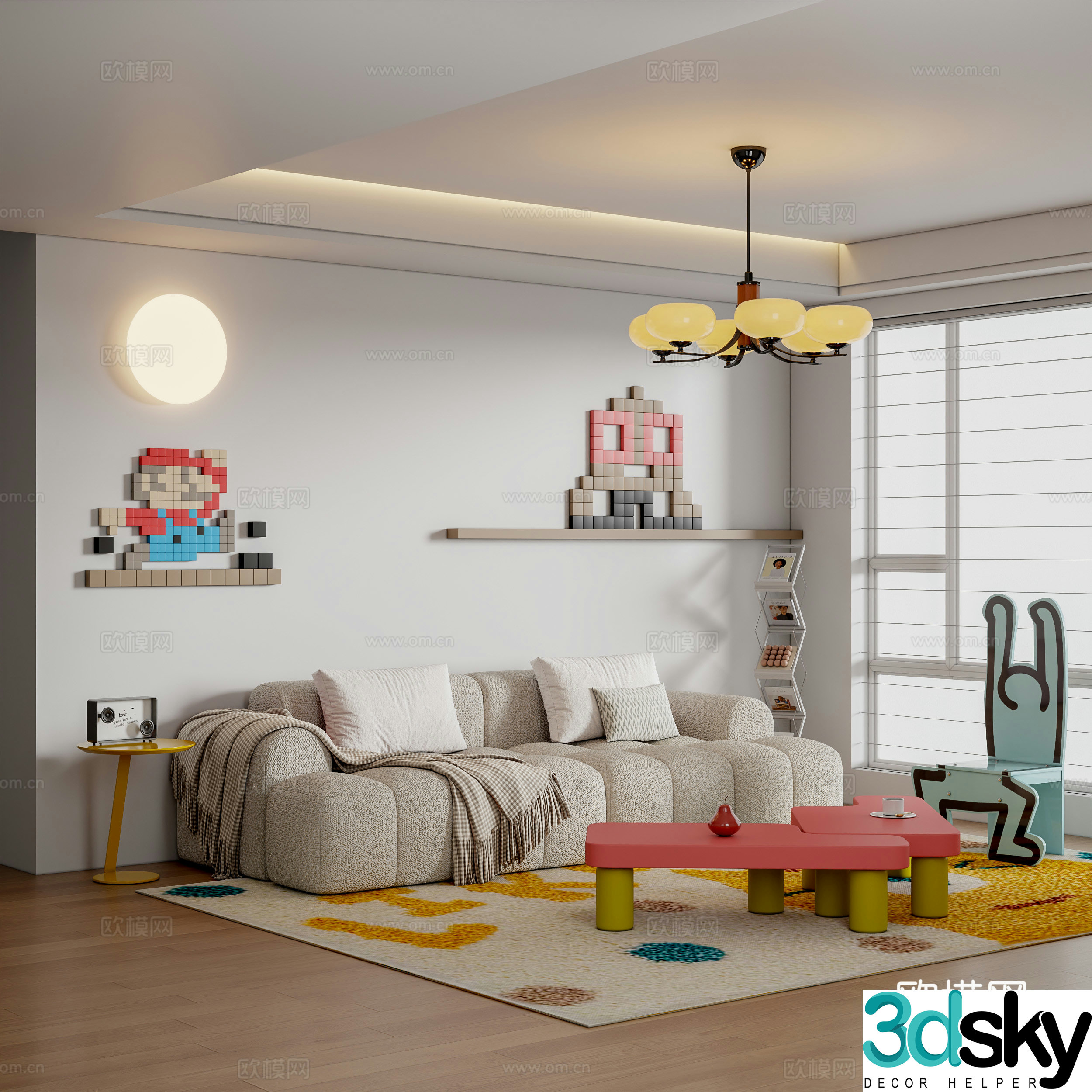 Modern living room 3d model