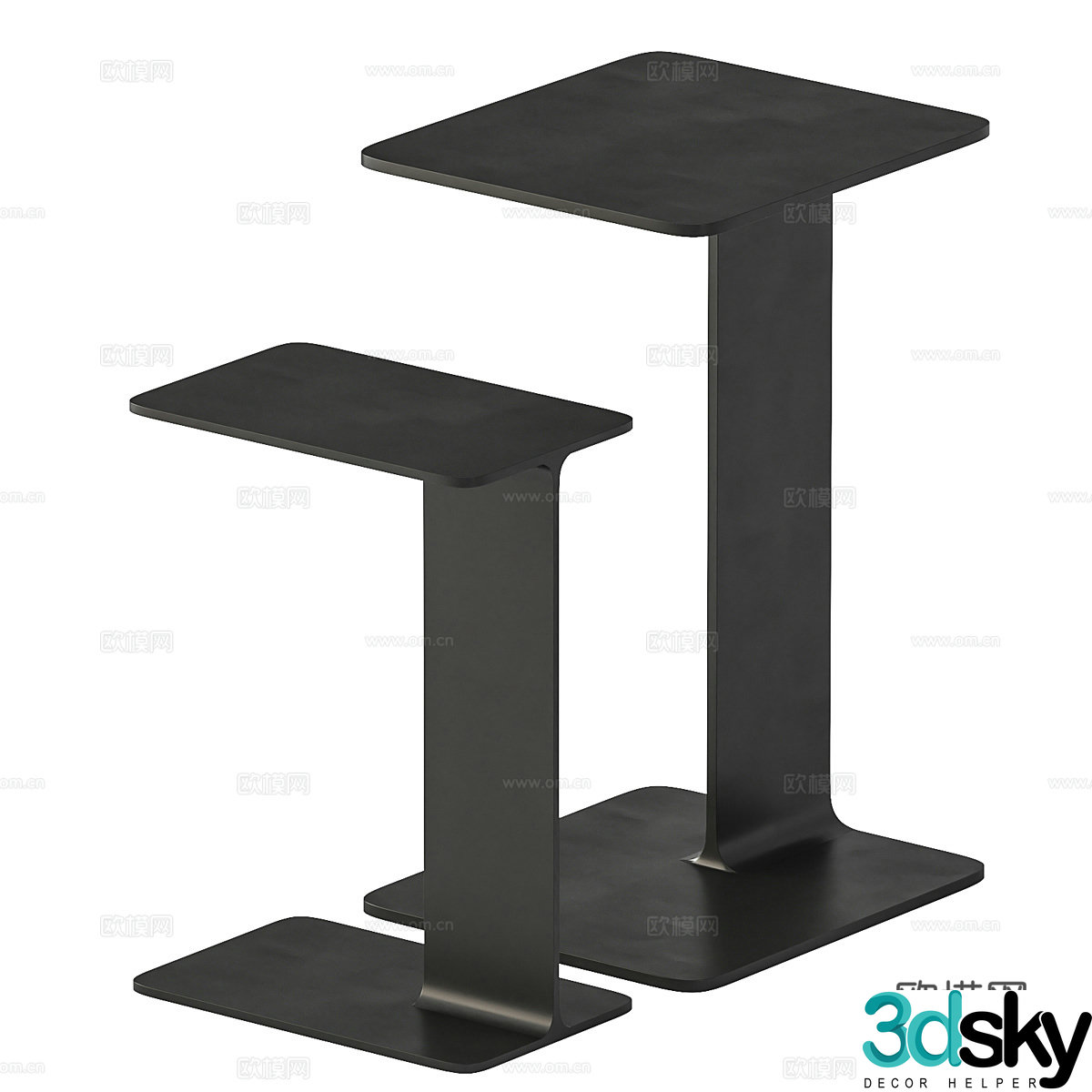 Modern Italian minimalist metal edge 3D model