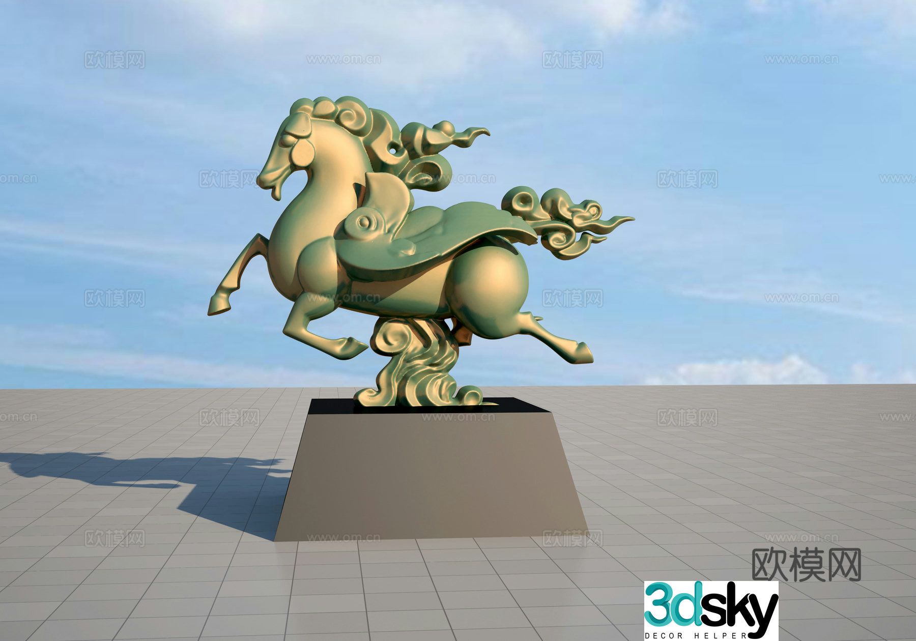 Ruyi Horse Sculpture 3D Model