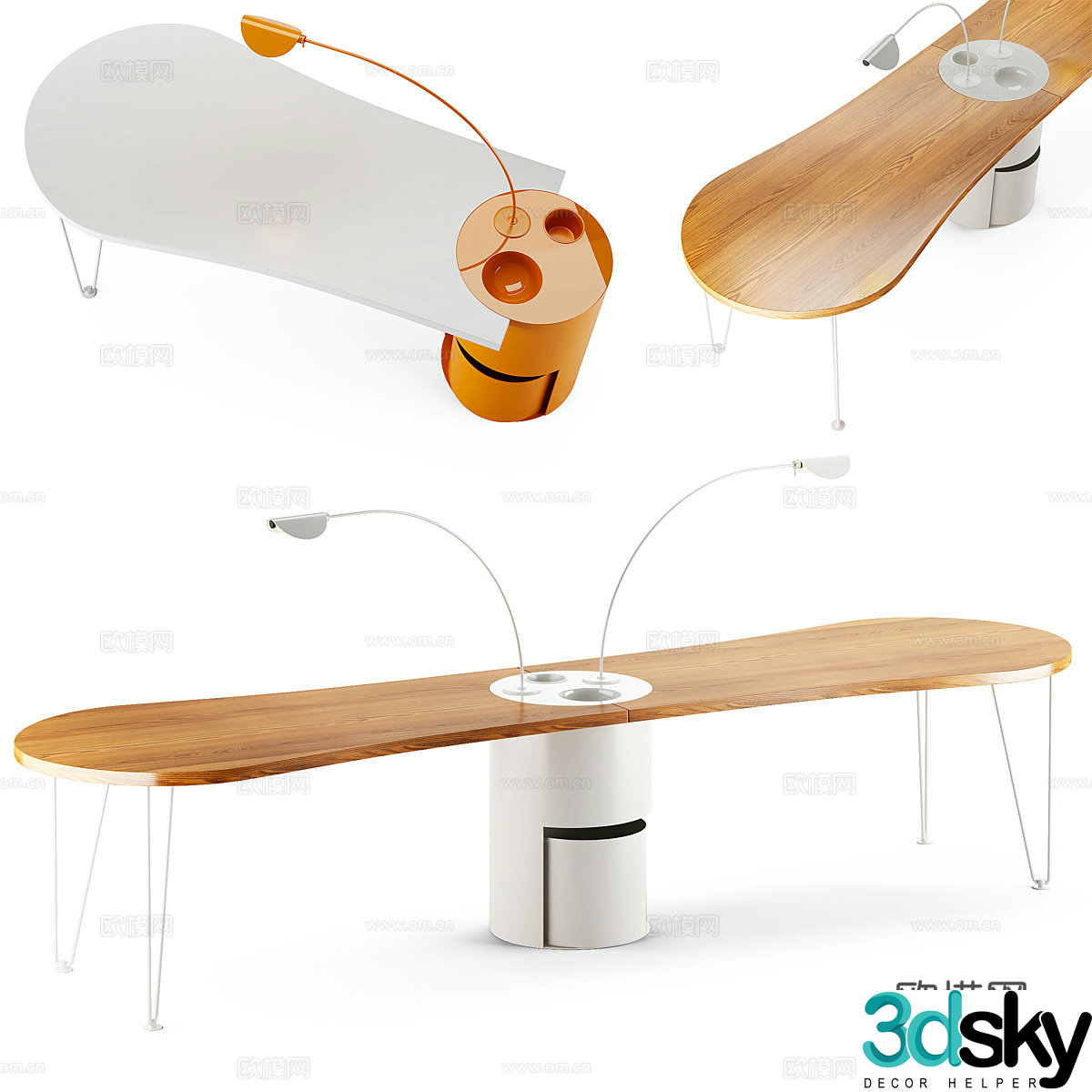 Modern Italian Zalf BOOG Desk 3D Model