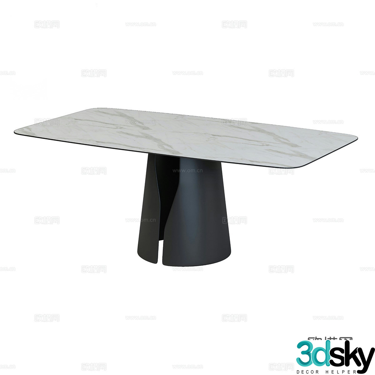 Modern Italian Gio Stone Table 3D Model