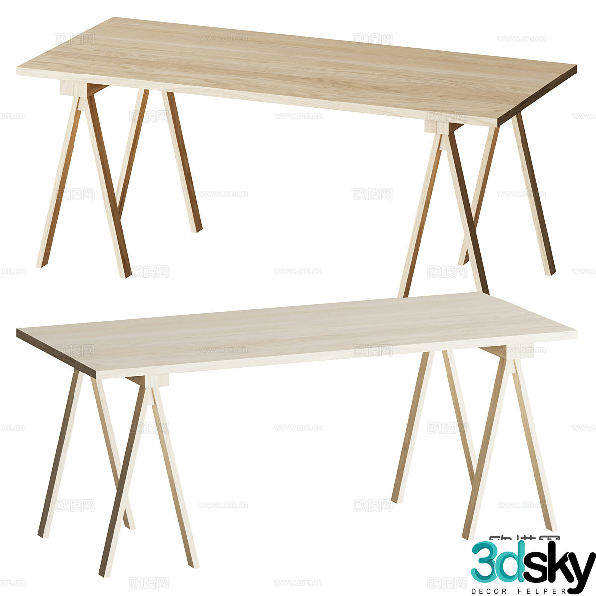 Nordic log Nikari Dining table 3d model