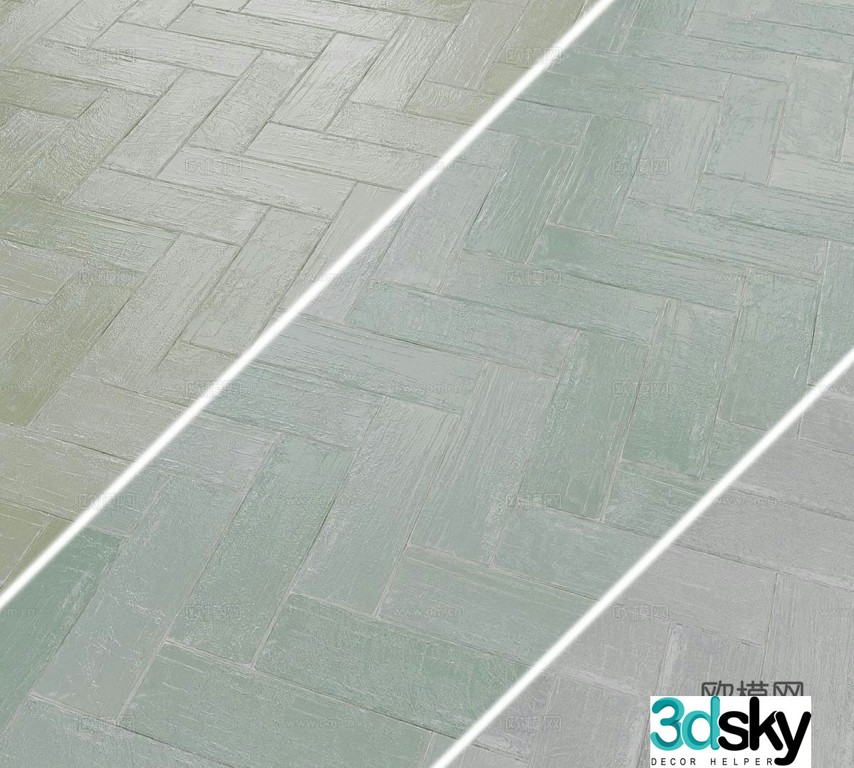 Foreign retro tiles handmade bricks parquet tiles antique tiles bricks stones 3D model