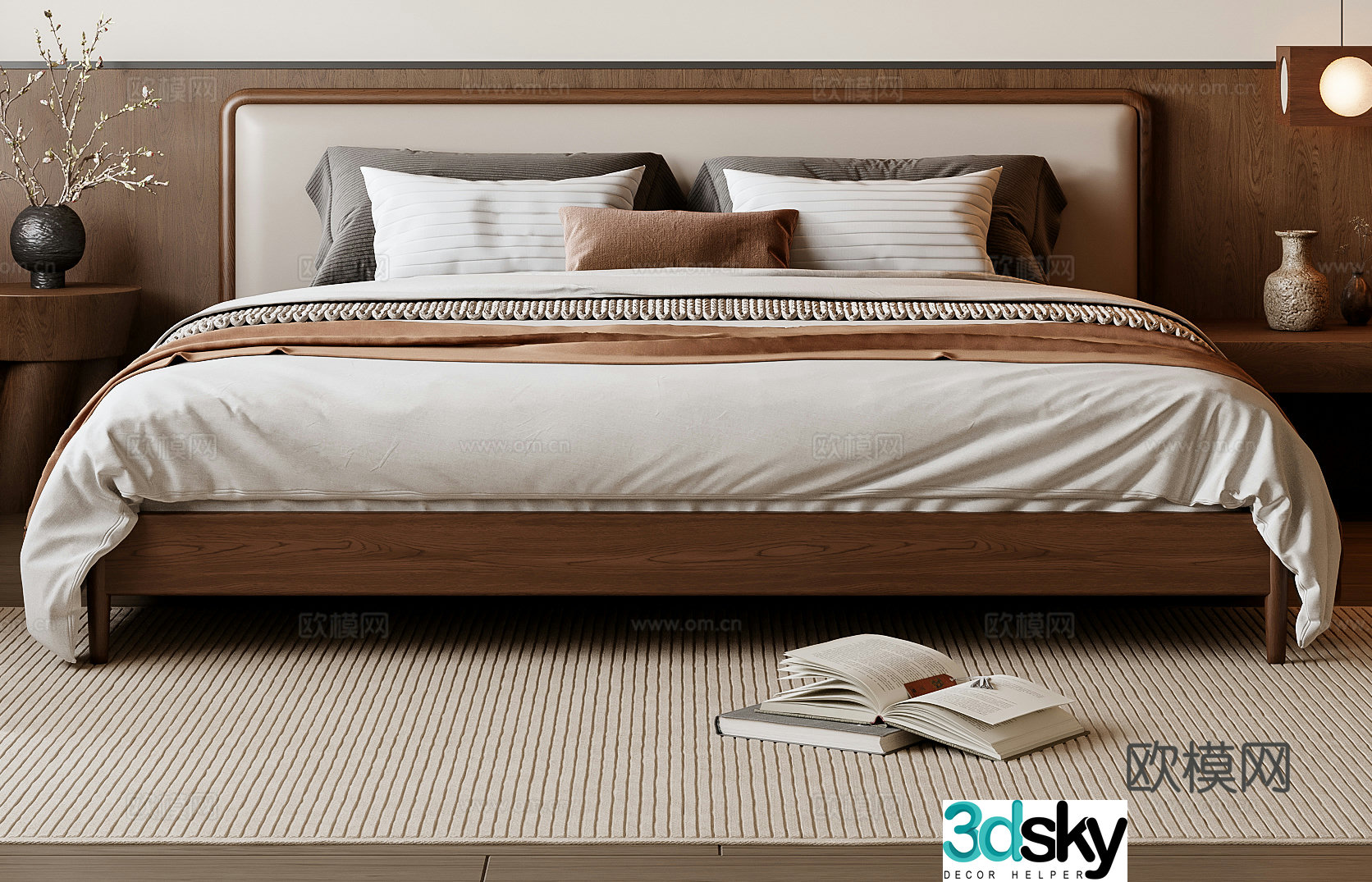 Middle-aged double bed 3D model