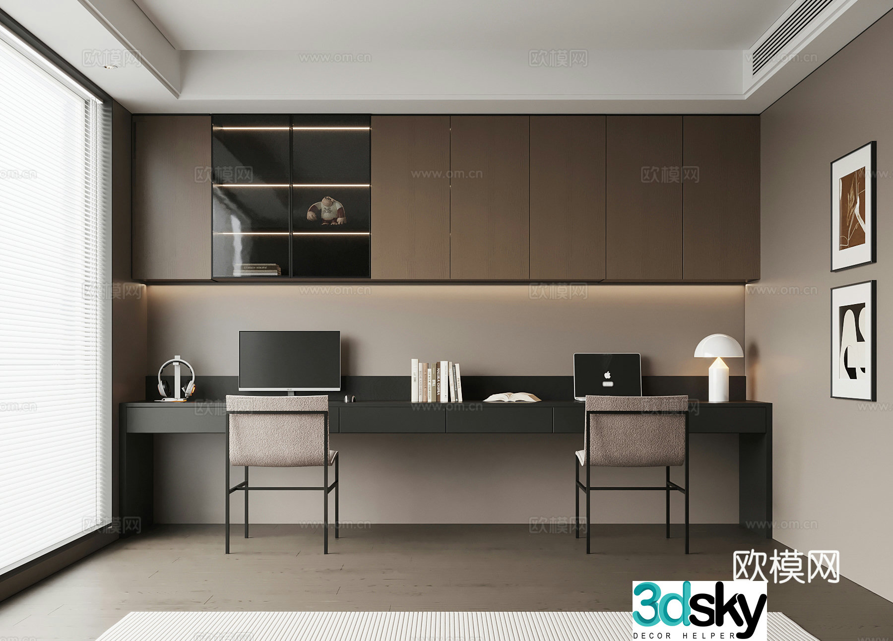 Modern study room 3D model
