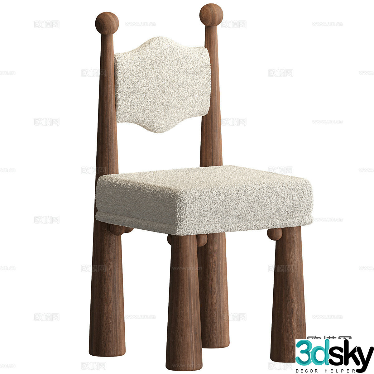 Middle-aged Mawu chair 3d model