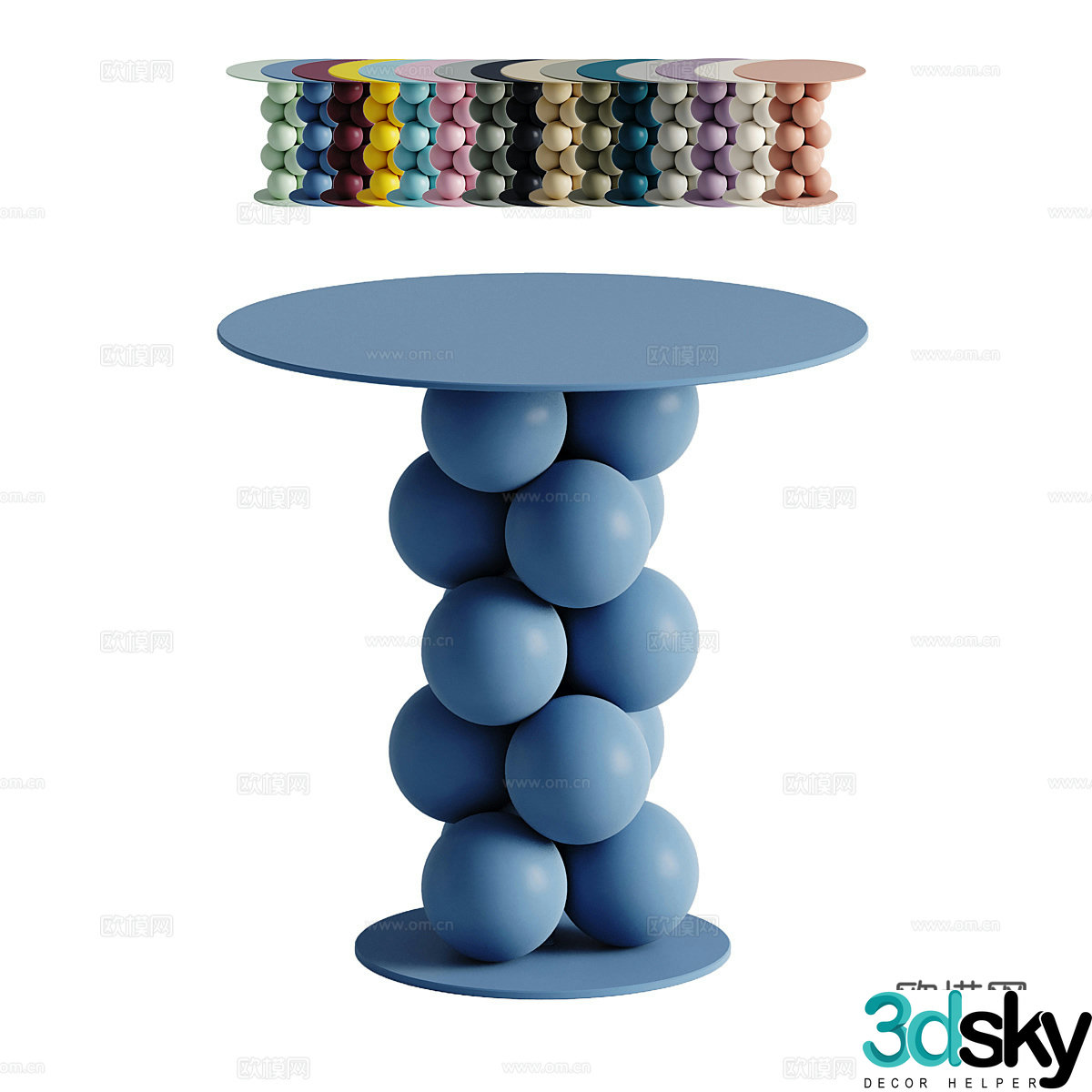 Modern Italian minimalist round edge 3D model