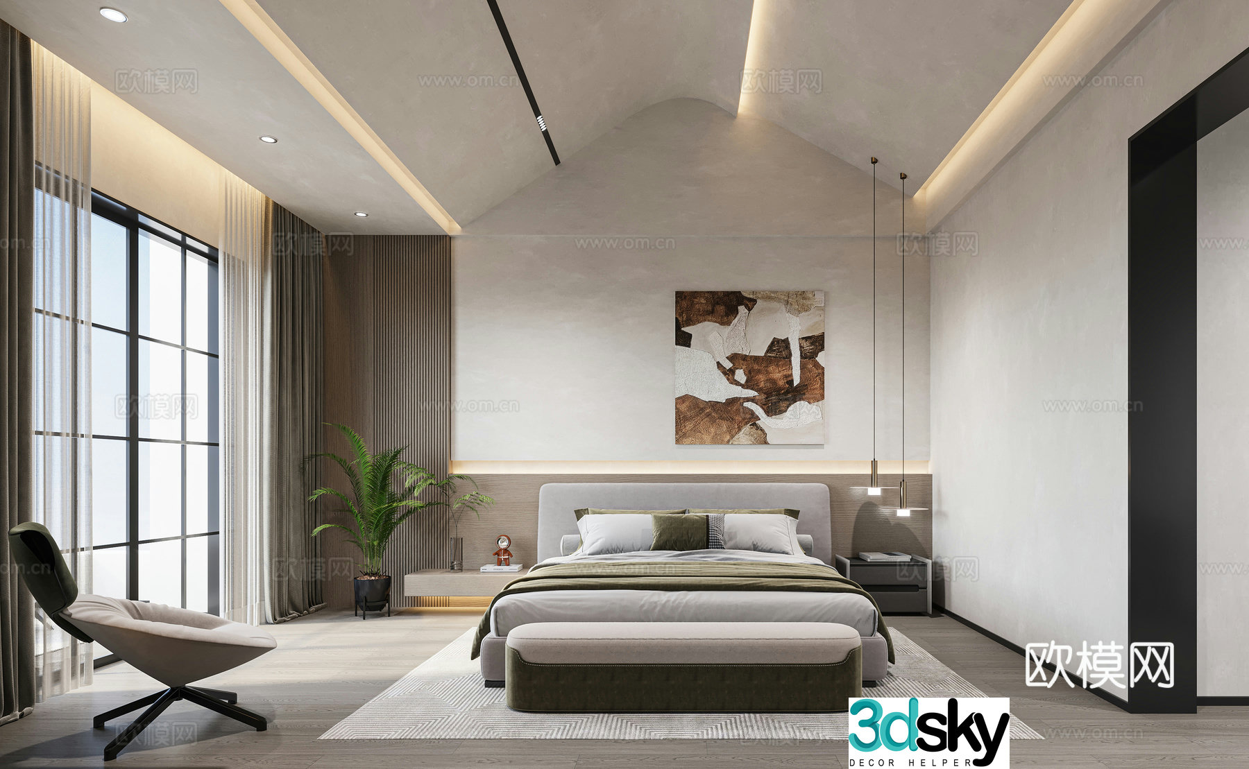 Modern bedroom 3d model
