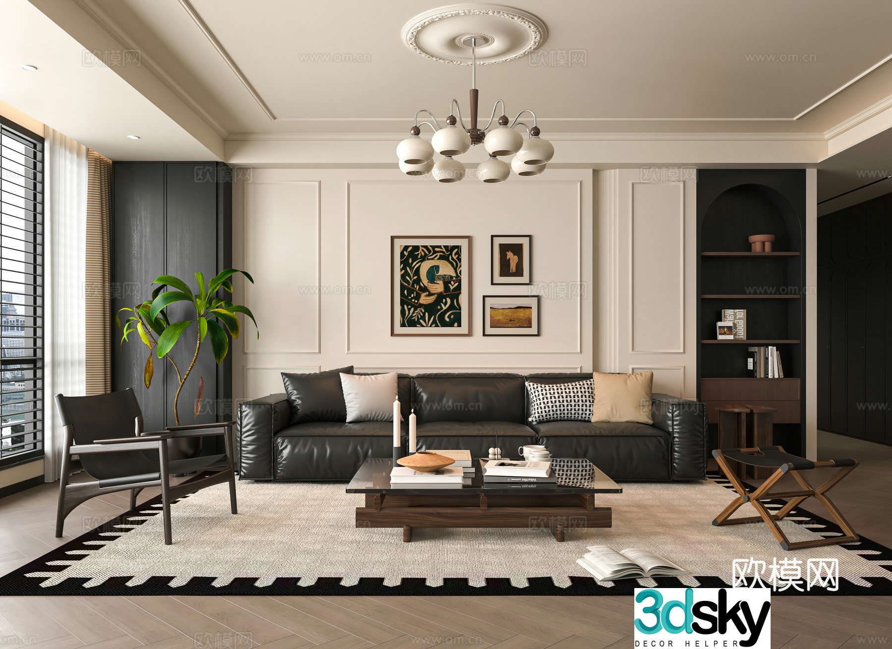 French living room 3d model